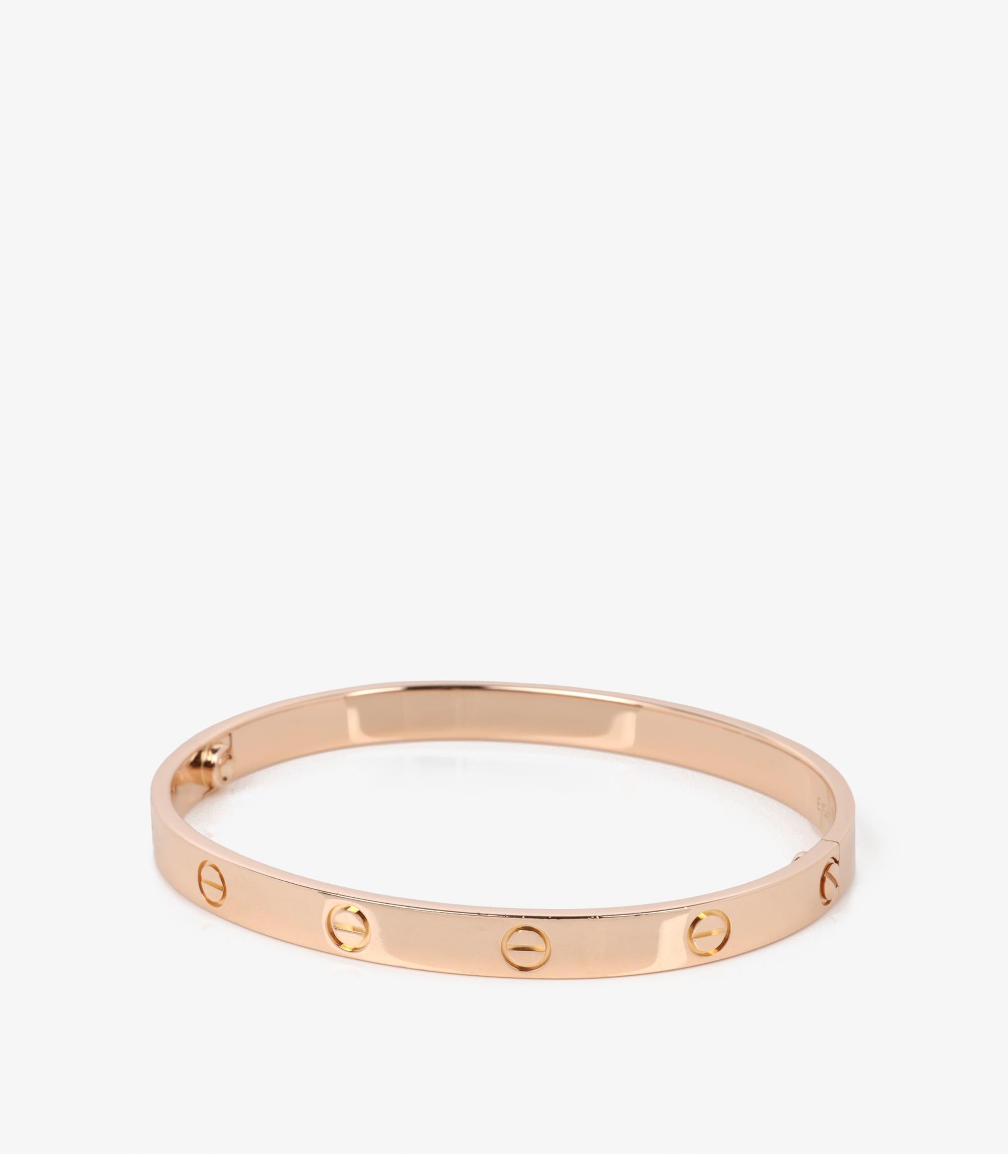 Cartier 18ct Rose Gold Love Bangle For Sale 5