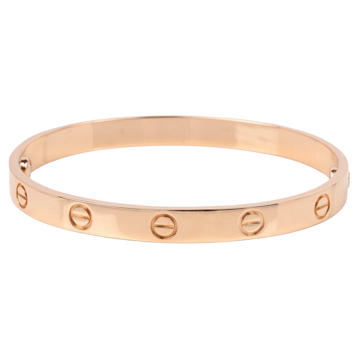 Cartier 18ct Rose Gold Love Bangle For Sale
