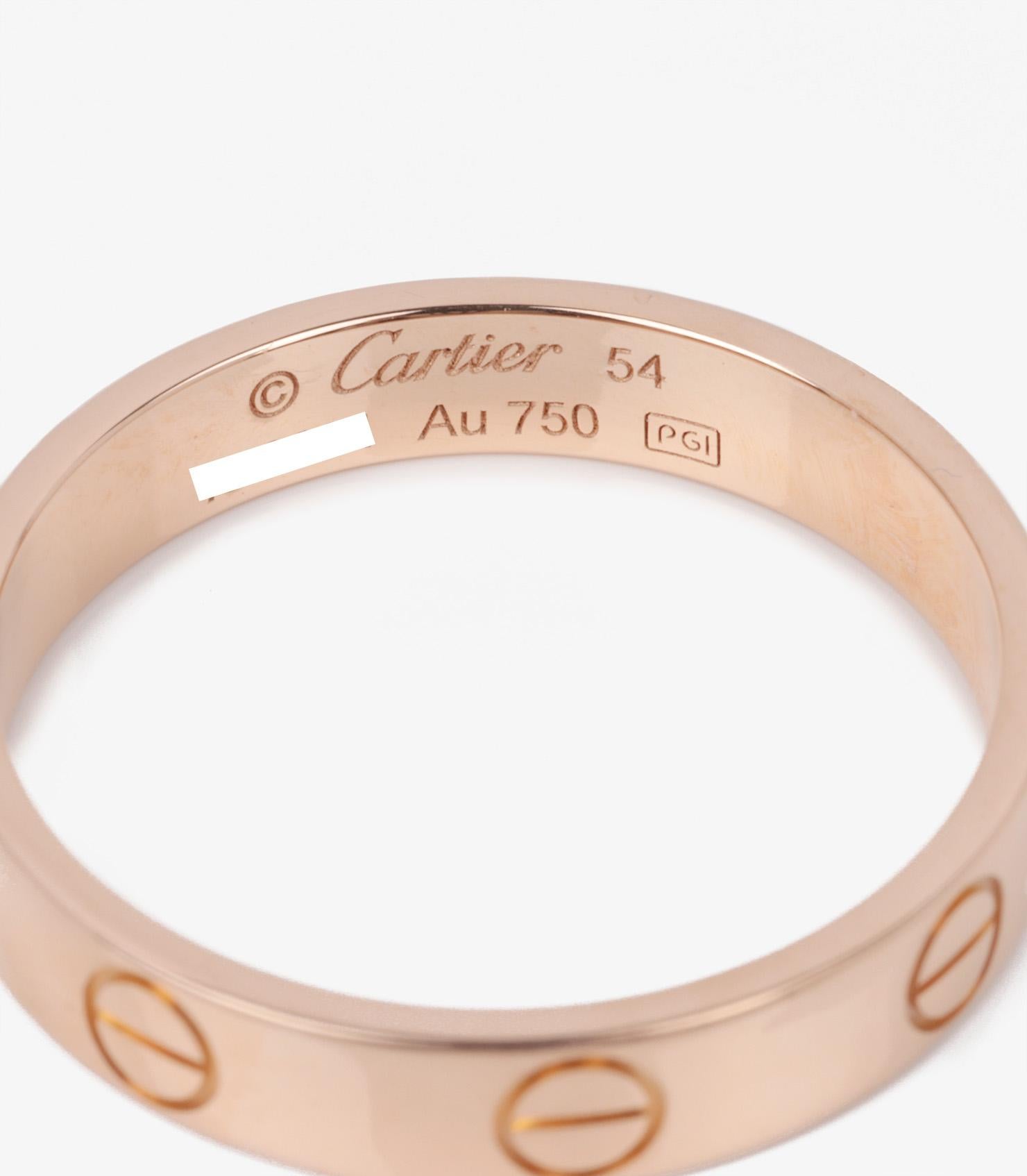 Women's or Men's Cartier 18ct Rose Gold Love Wedding Band For Sale