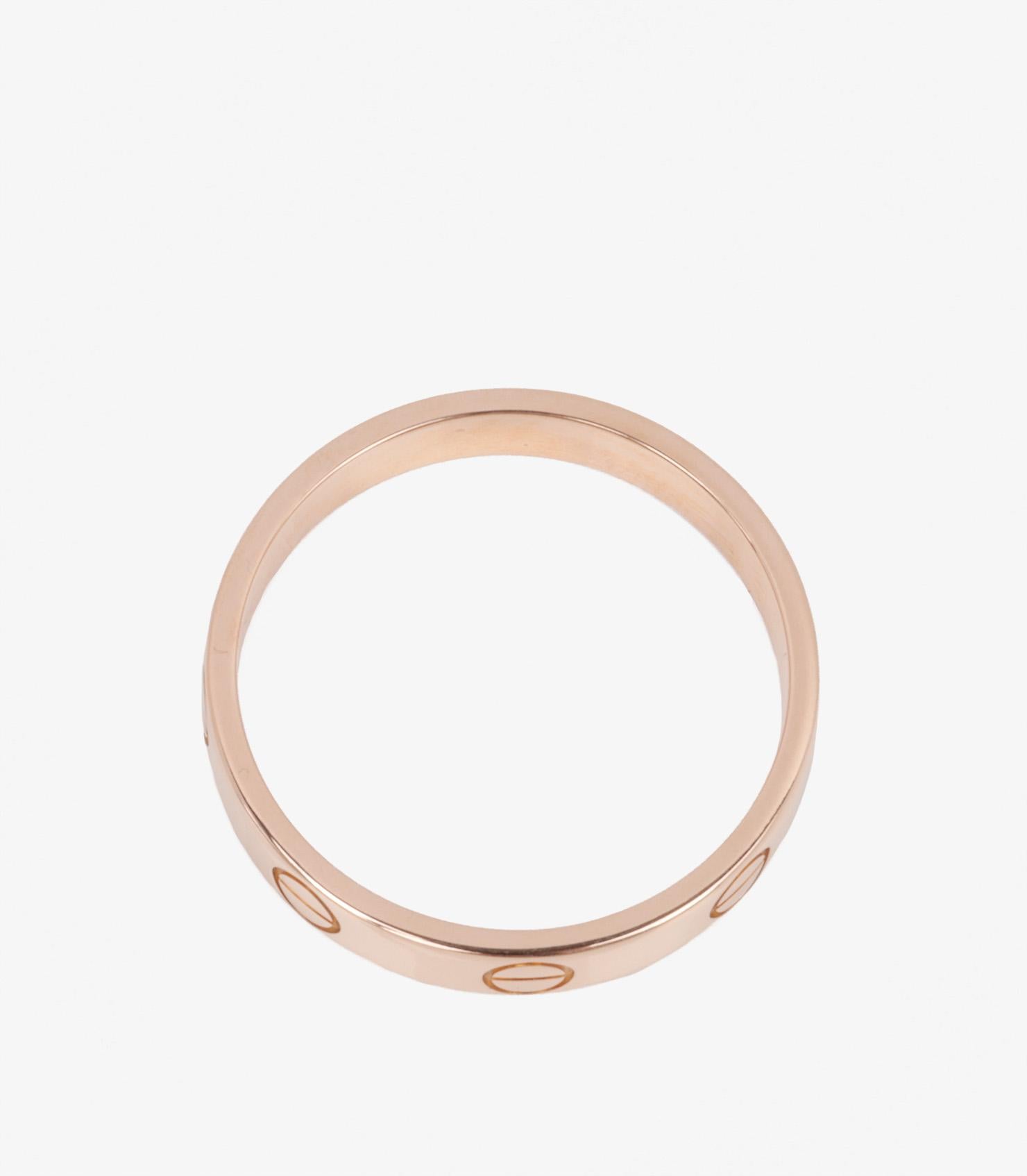Cartier 18ct Rose Gold Love Wedding Band For Sale 1