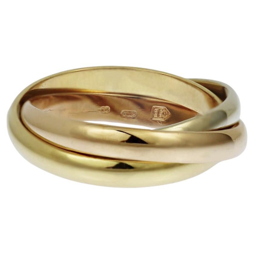 Cartier 18ct three colour gold Russian wedding ring 