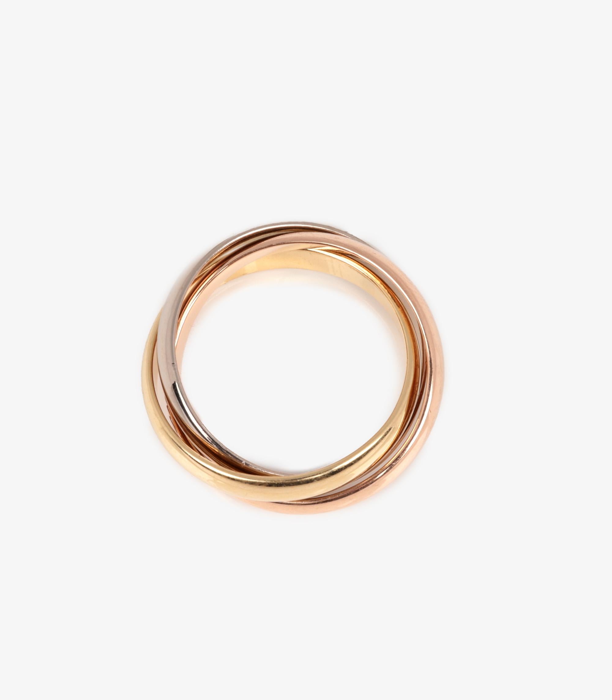 Bague trinité moyenne en or blanc, or jaune et or rose 18ct de Cartier Unisexe en vente