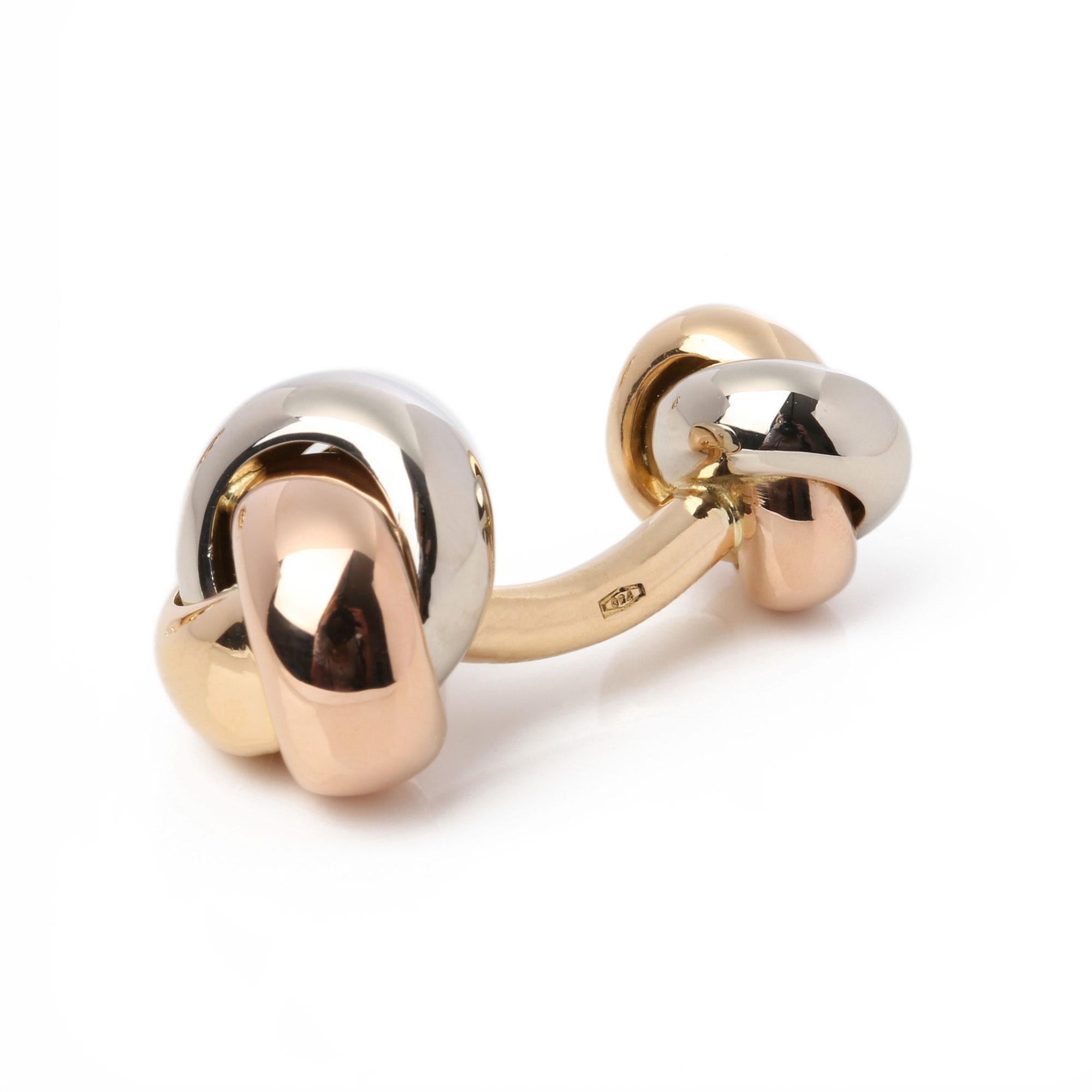 Contemporaneo Gemelli Trinity di Cartier in oro bianco 18 carati, oro giallo 18 carati e oro rosa 18 carati in vendita