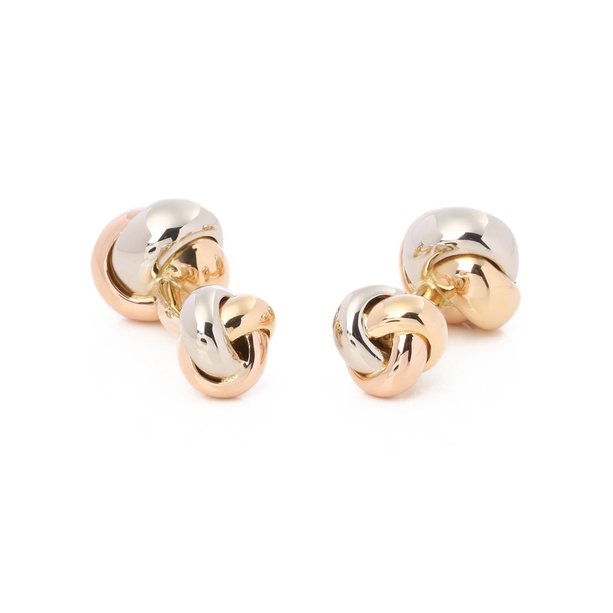 Gemelli Trinity di Cartier in oro bianco 18 carati, oro giallo 18 carati e oro rosa 18 carati in vendita 2