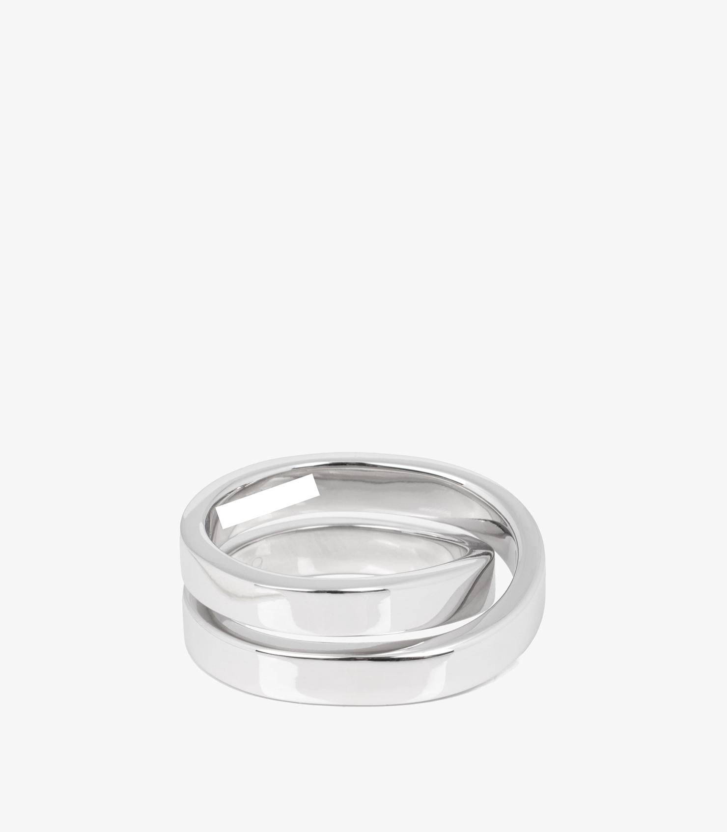 Women's or Men's Cartier 18ct White Gold Crossover Nouvelle Vague Ring For Sale