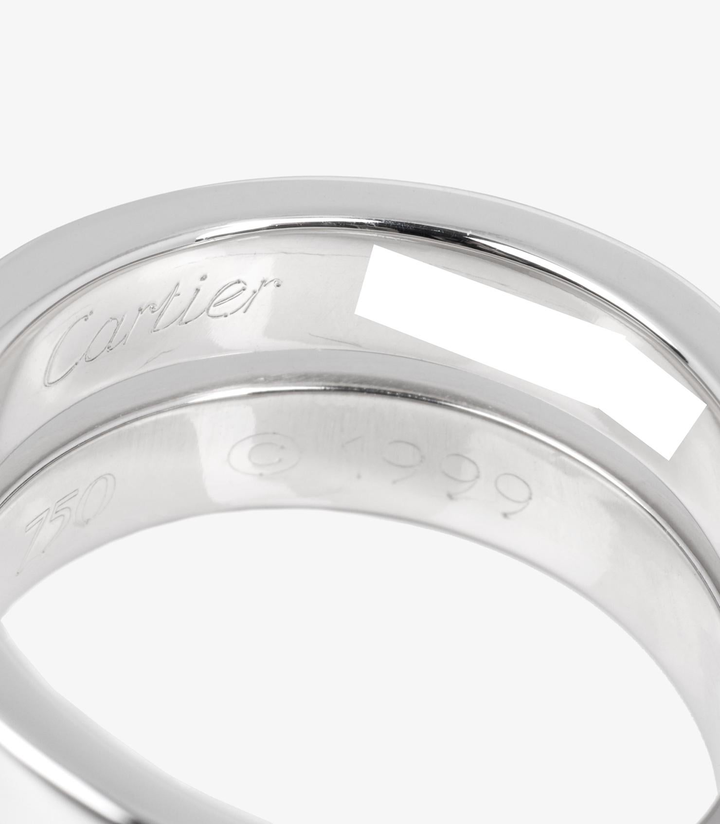 Cartier 18ct White Gold Crossover Nouvelle Vague Ring For Sale 2