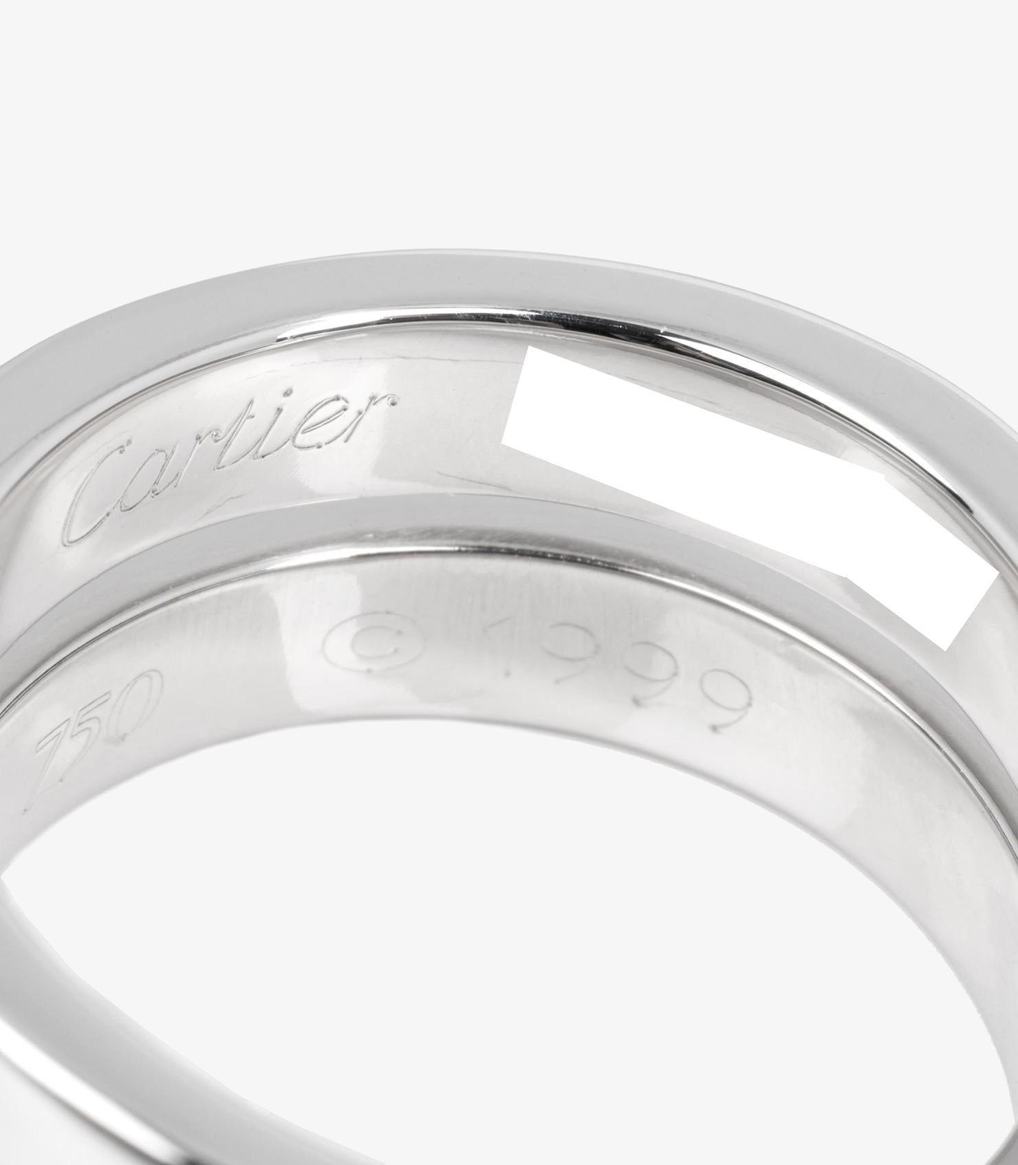 Cartier 18ct White Gold Crossover Nouvelle Vague Ring en venta 2