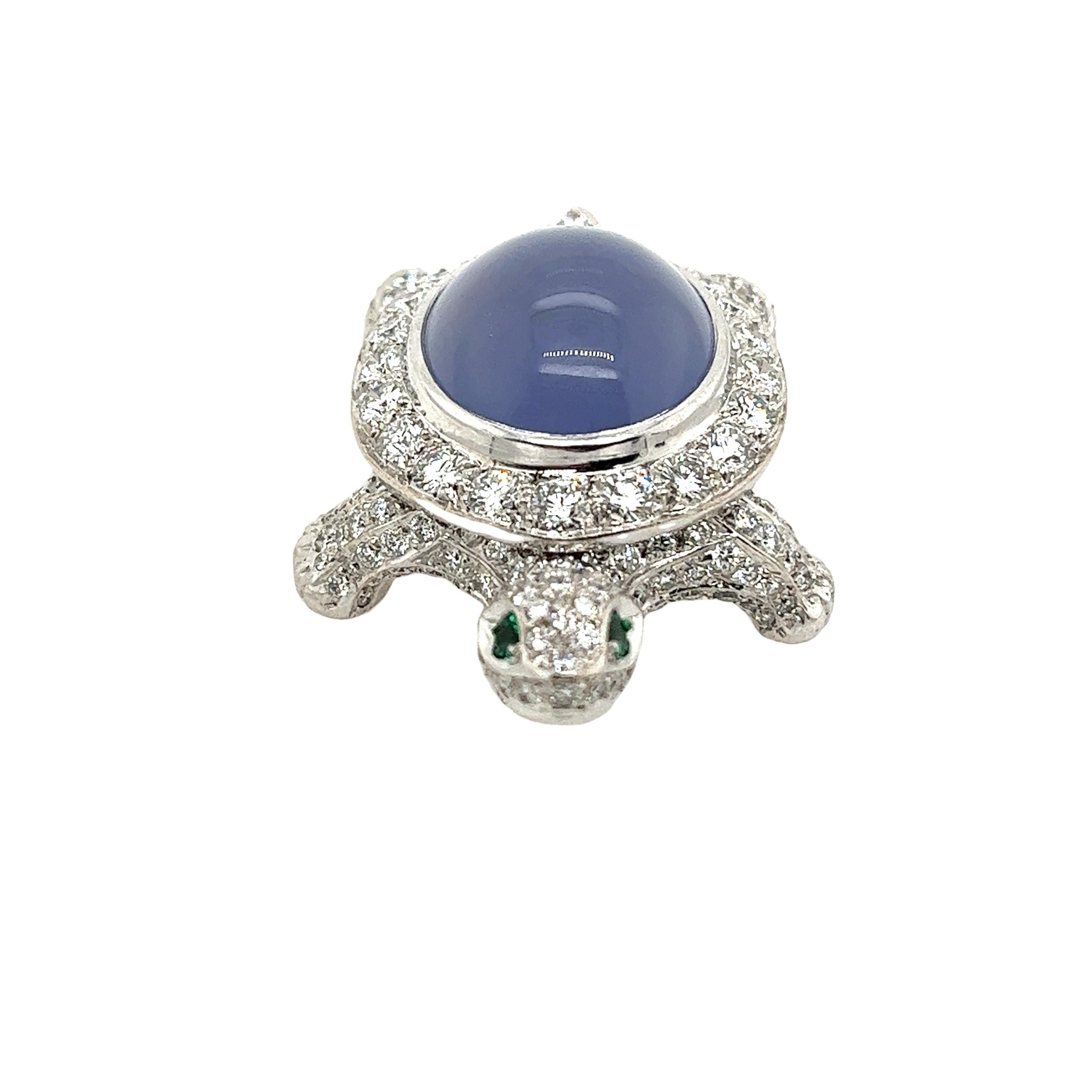 Cartier 18ct White Gold Diamond Chalcedony Turtle Brooch 4