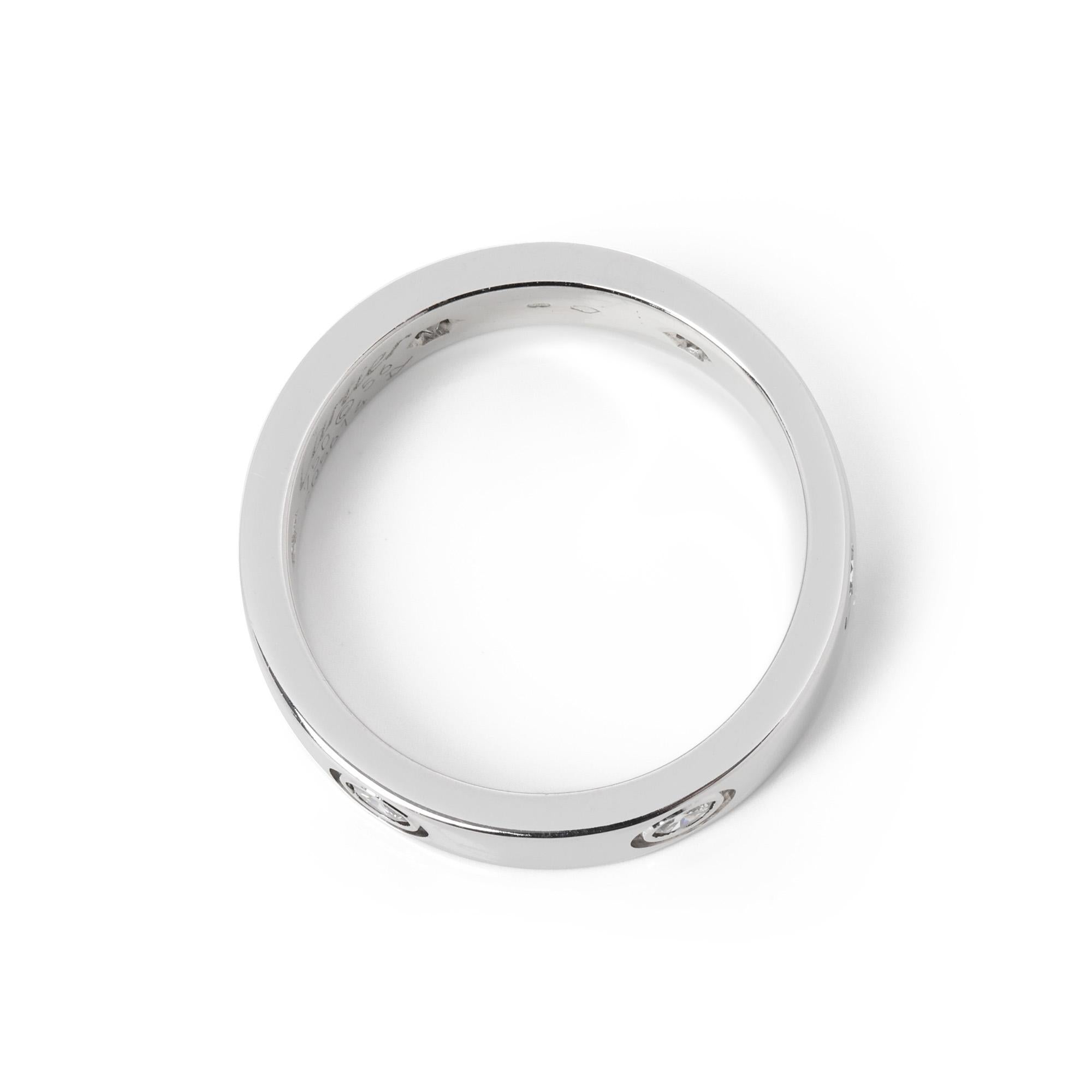 Contemporary Cartier 18ct White Gold Full Diamond Love Ring
