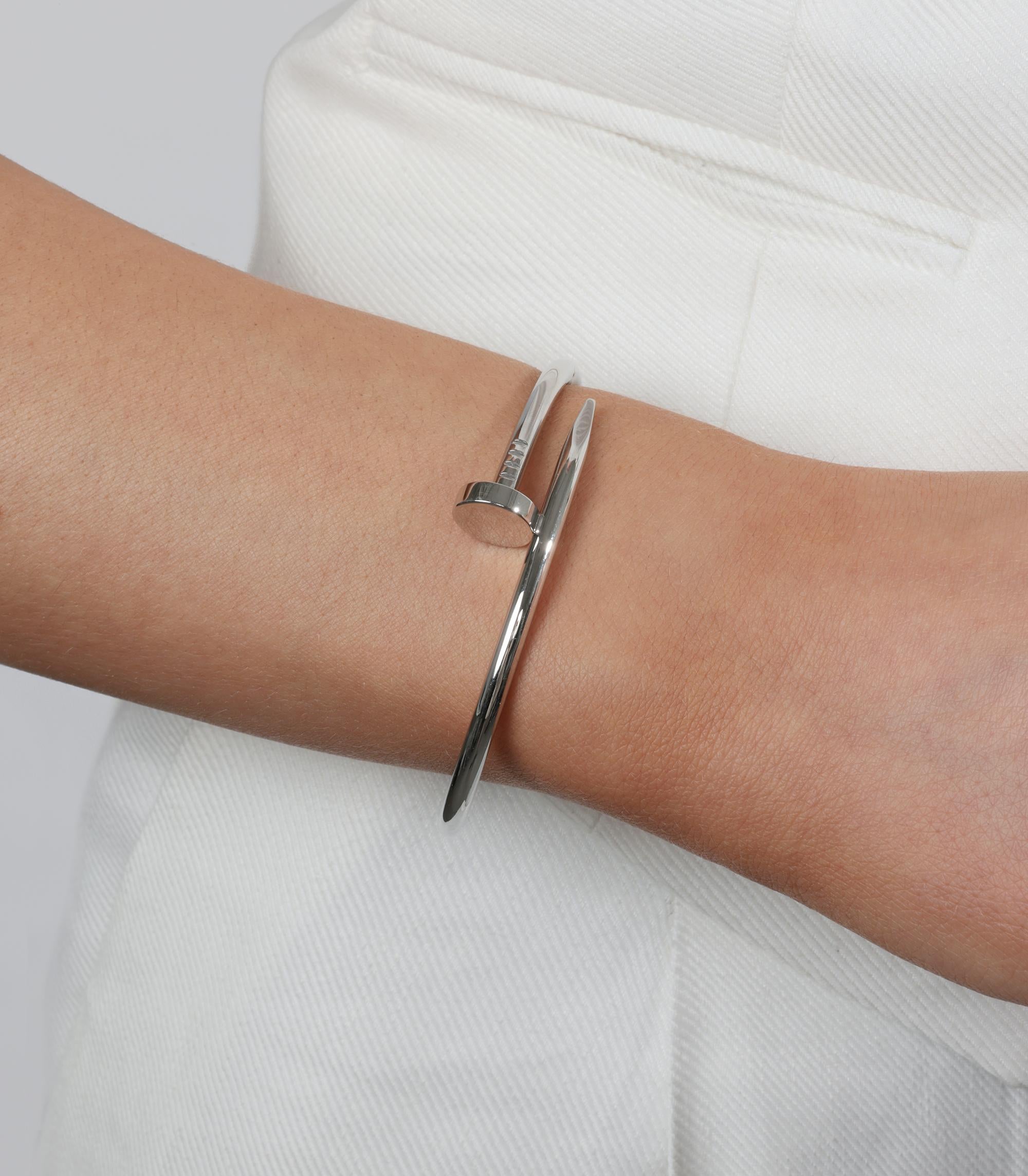 Cartier 18ct White Gold Juste un Clou Bracelet

Product Details
Xupes Ref: J1348
Brand: Cartier
Model: Juste un Clou Bangle
Type: Bracelet
Serial Number: N*****
Age: 2021
RRP: £8,200
Accompanied By: Cartier Box, Receipt
Material(s): 18ct White