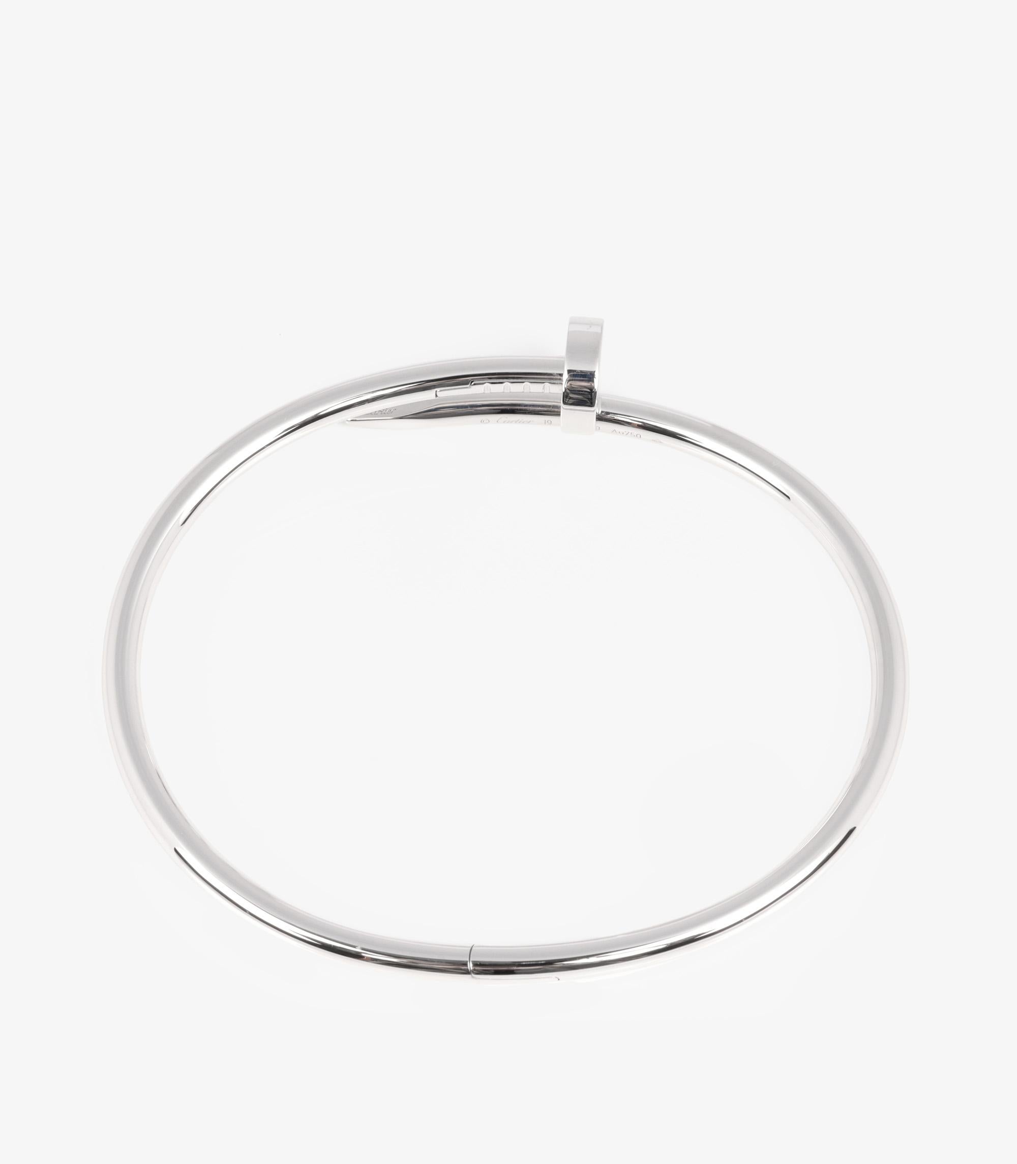 Cartier 18 Karat Weißgold Juste Un Clou-Armband im Angebot 1