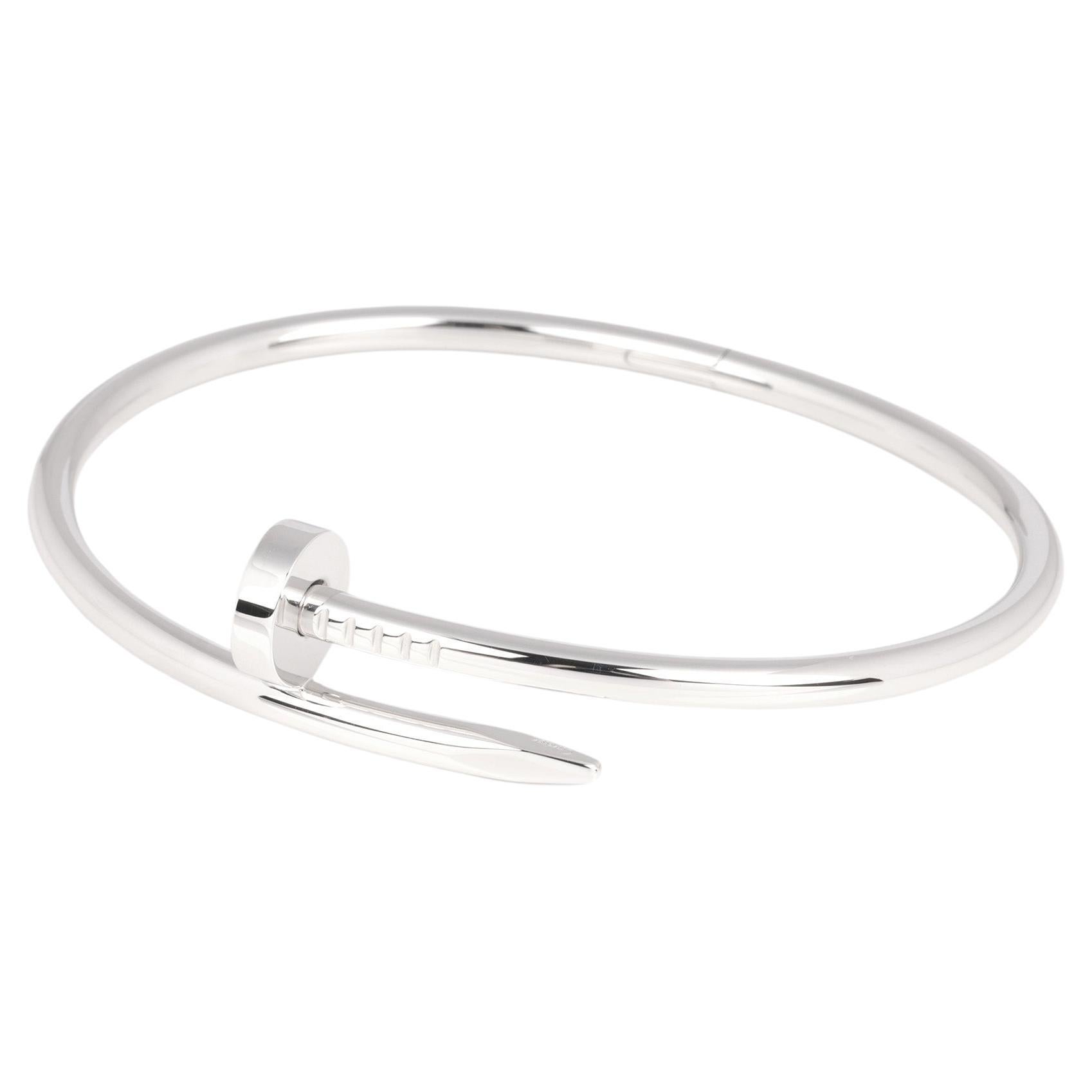 Cartier 18ct White Gold Juste Un Clou Bracelet For Sale