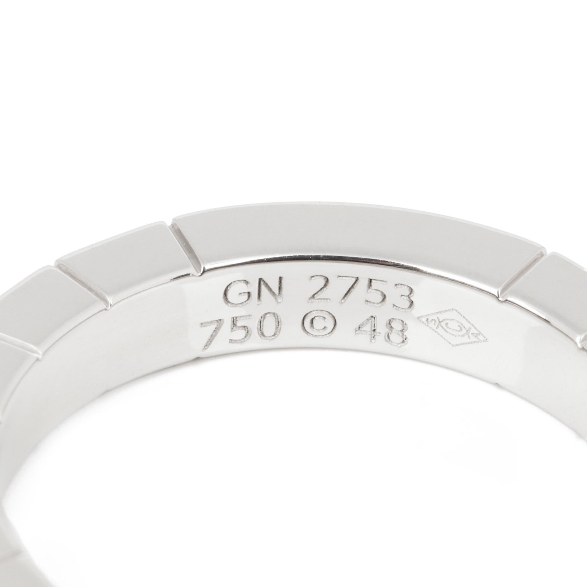 Cartier 18ct White Gold Lanieres Band Ring

Product Details
Xupes Ref: J1041
Brand: Cartier
Model: Lanieres Band Ring
Type: Ring
Serial Number: G*****
Material(s): 18ct White Gold
UK Ring Size: I 1/2
EU Ring Size: 48
US Ring Size: 4 1/2
Resizing
