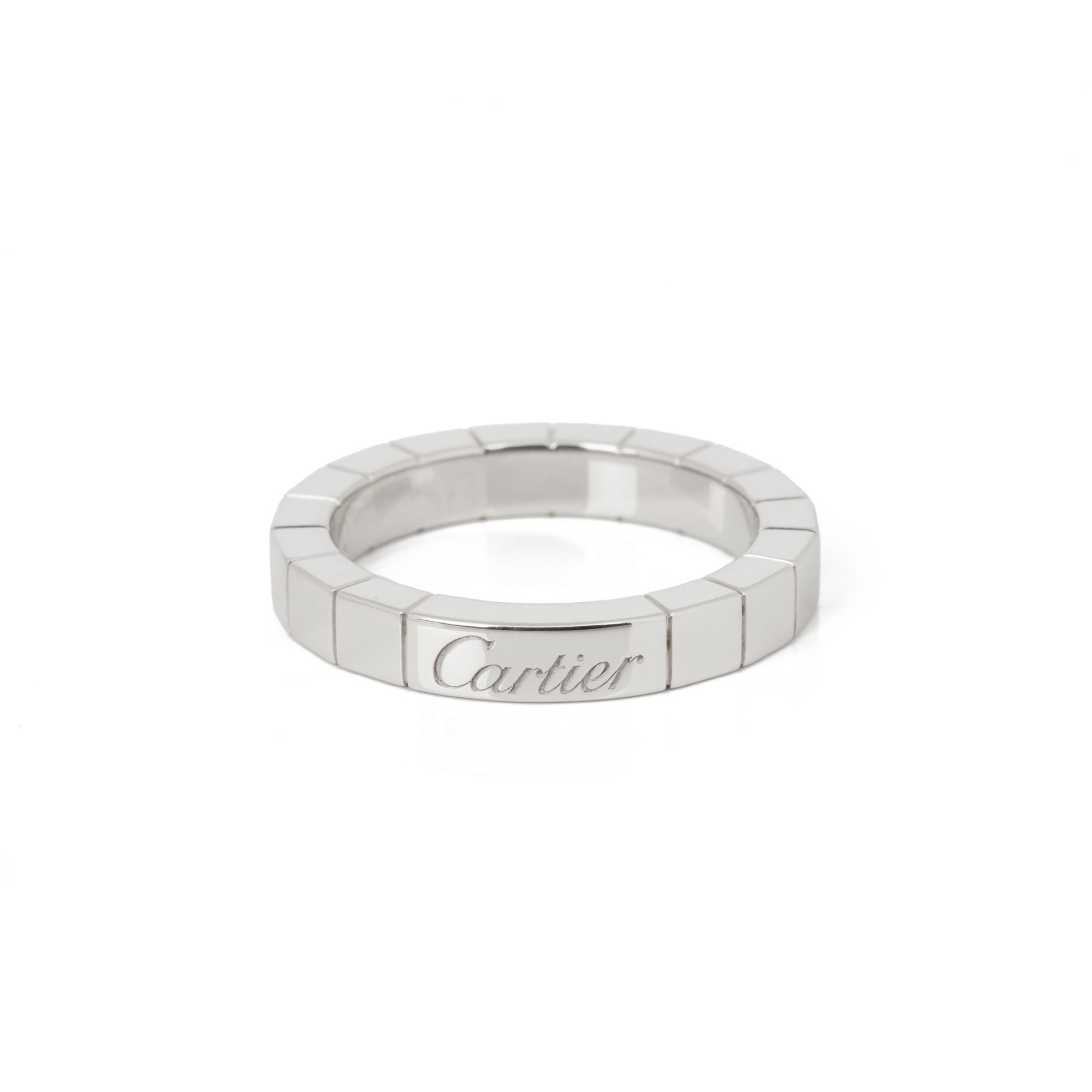 Cartier 18ct White Gold Lanieres Band Ring In condizioni ottime in vendita a Bishop's Stortford, Hertfordshire