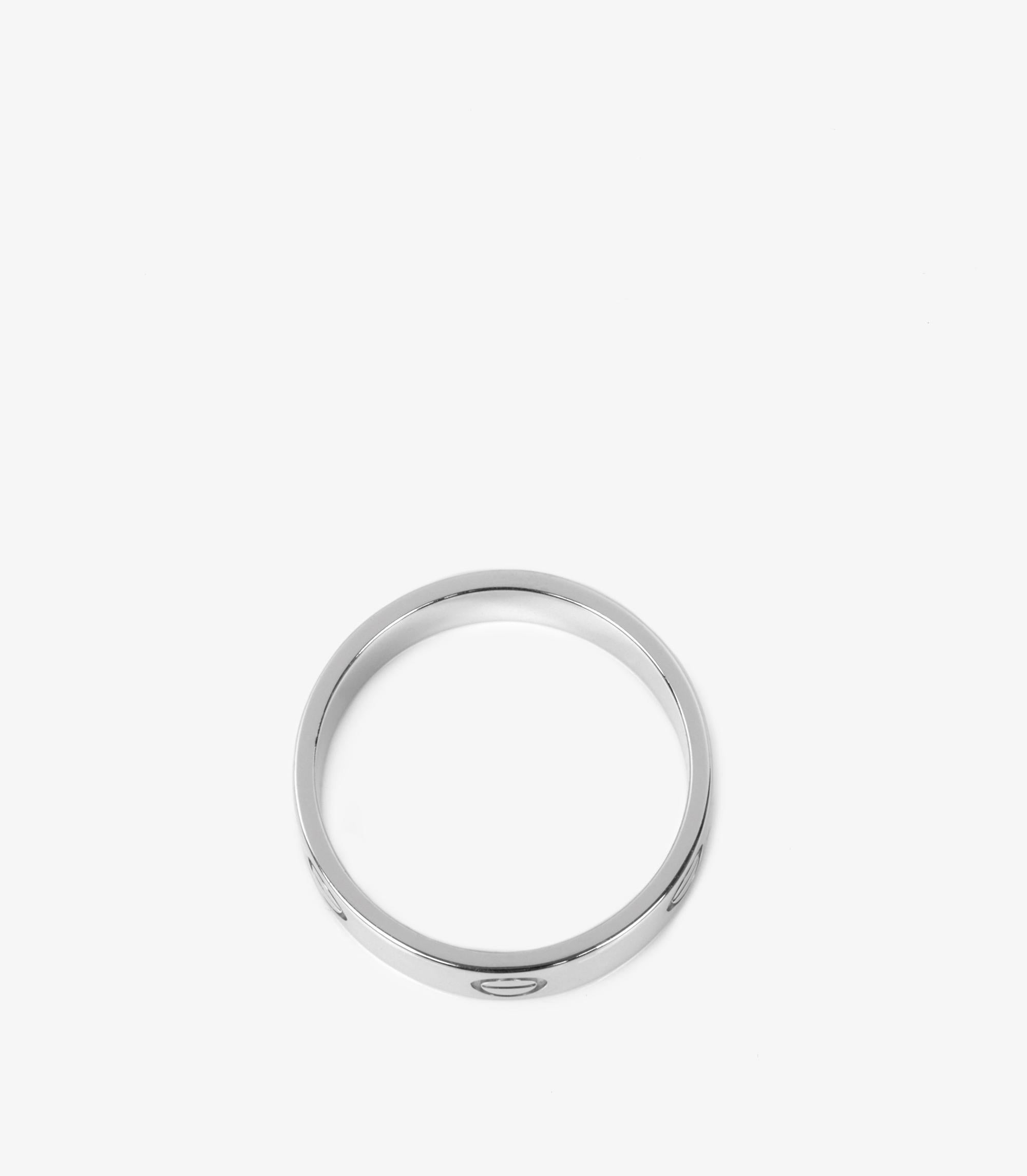 Women's or Men's Cartier 18ct White Gold Love Band Ring For Sale
