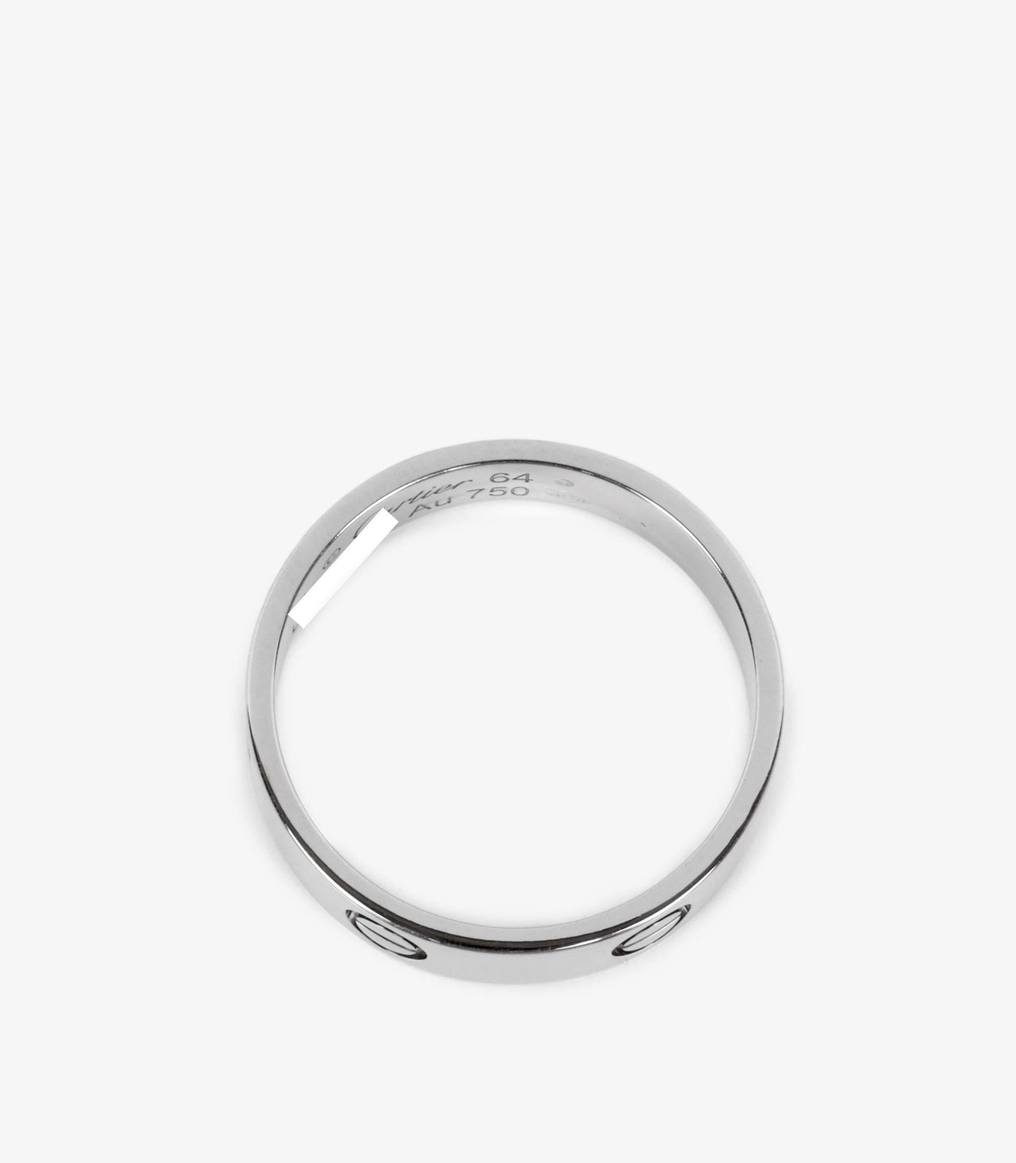  Cartier Bague jonc d'amour en or blanc 18 carats Unisexe 