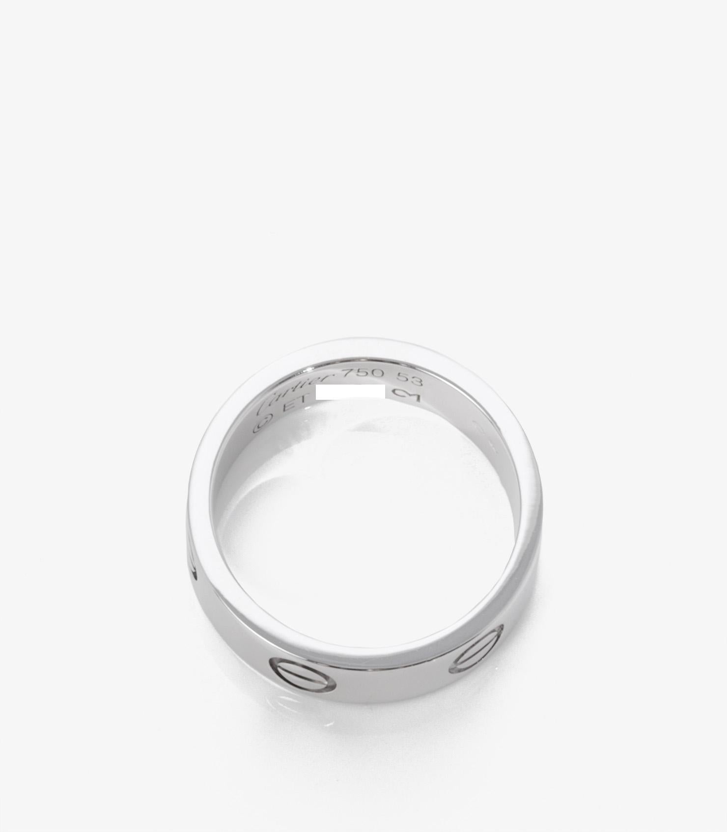Cartier 18ct White Gold Love Band Ring 1