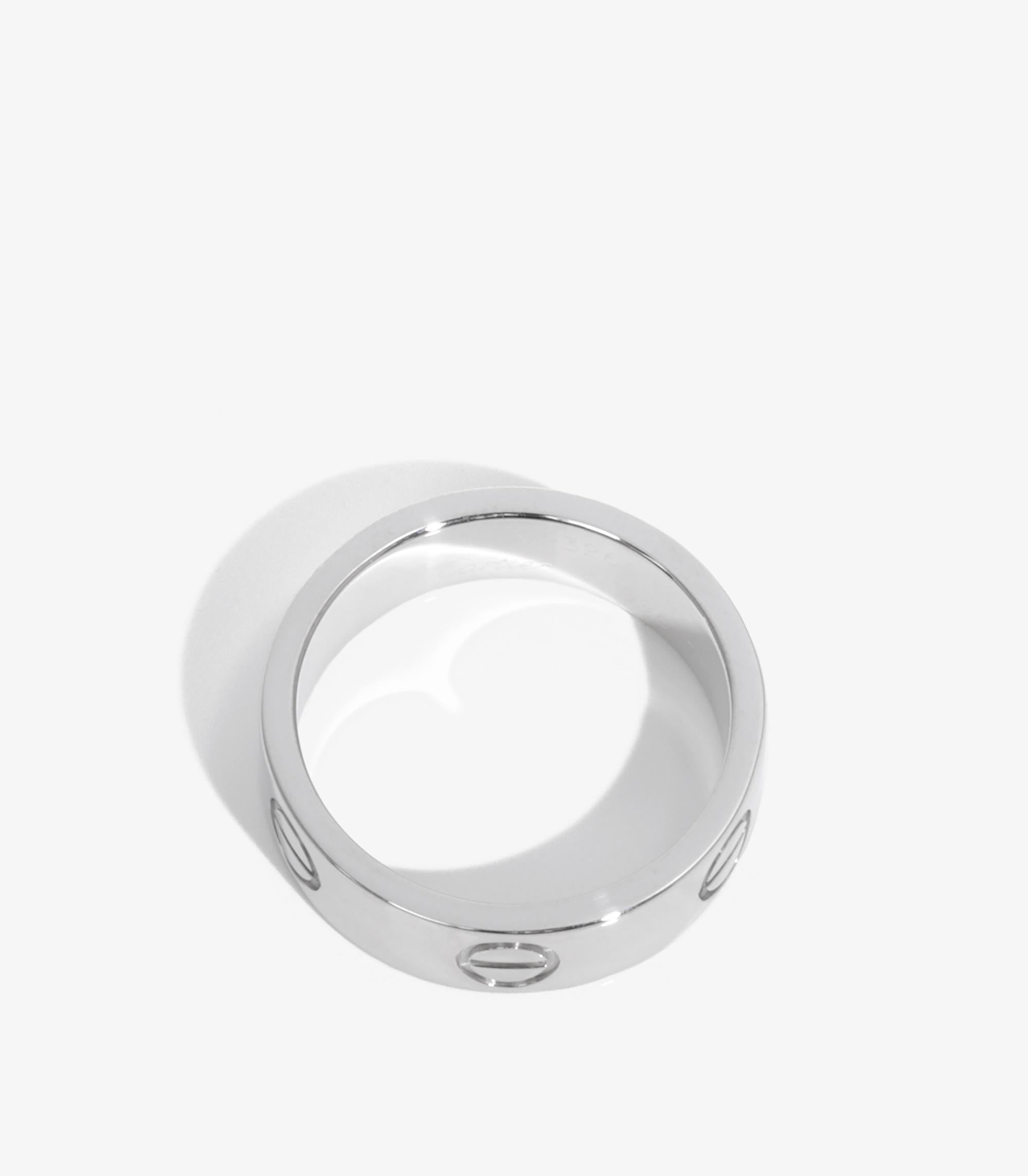 Cartier 18ct White Gold Love Band Ring For Sale 1