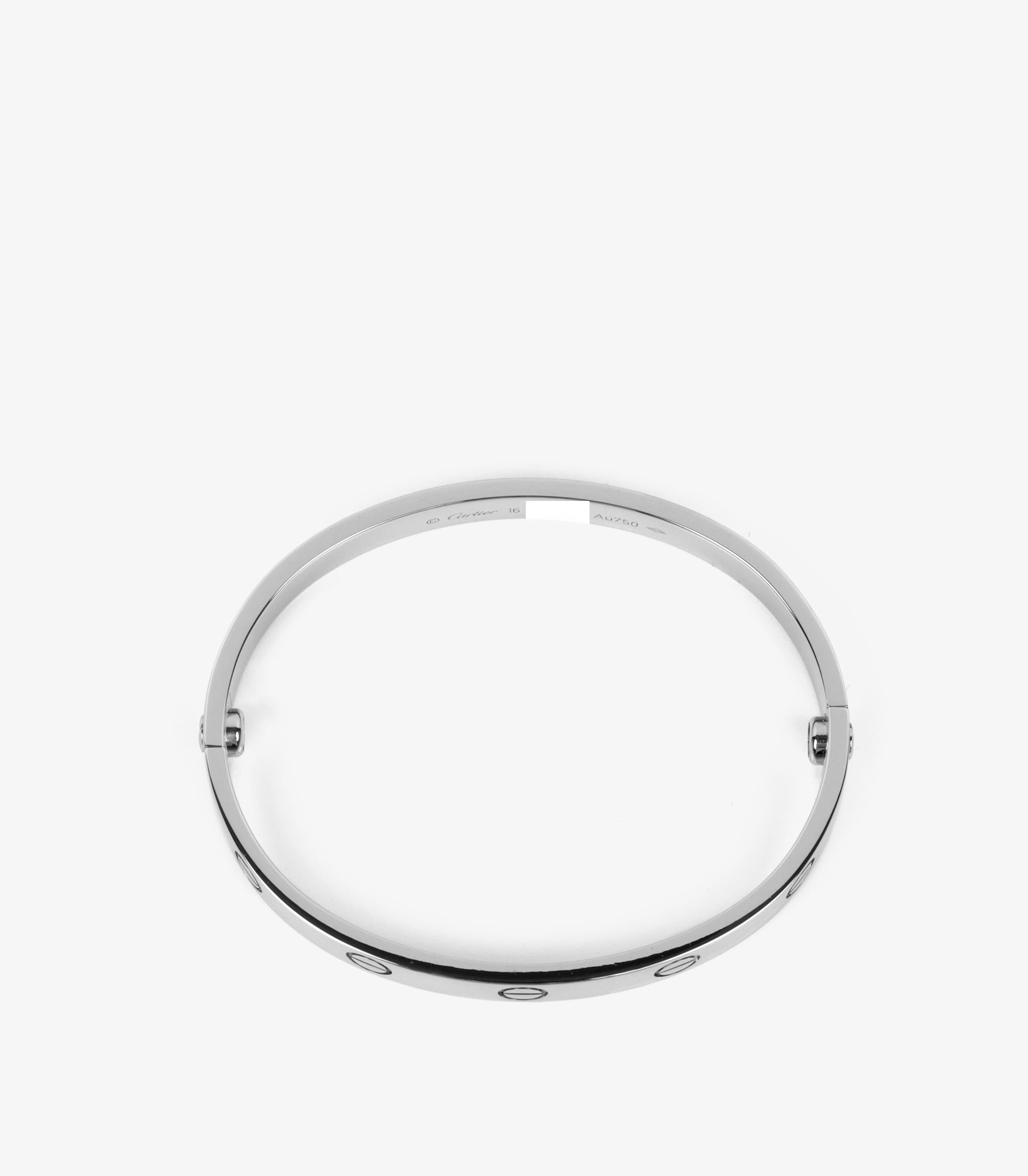 Femenino o masculino Cartier 18ct Oro Blanco Brazalete Love 16cm