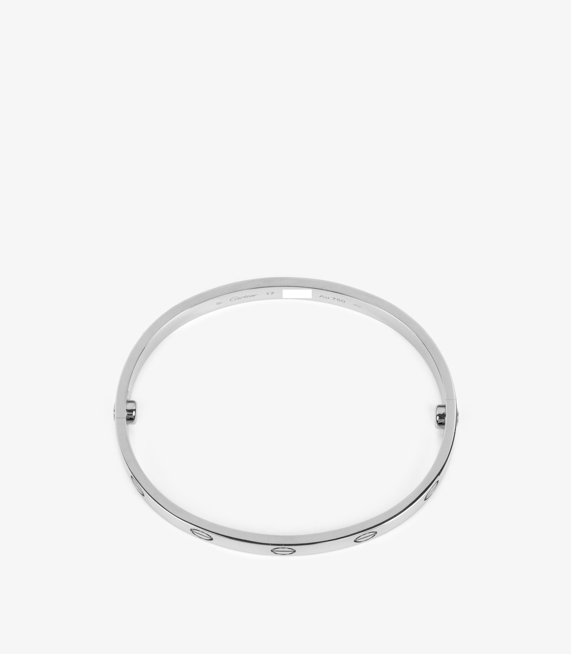 Femenino o masculino Cartier 18ct Oro Blanco Brazalete Amor 17CM en venta