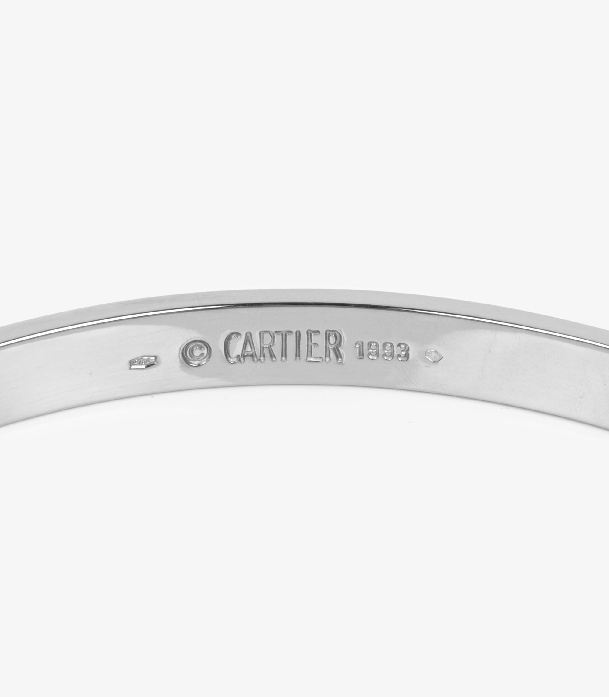 Femenino o masculino Cartier 18ct Oro Blanco Brazalete Love 19cm en venta