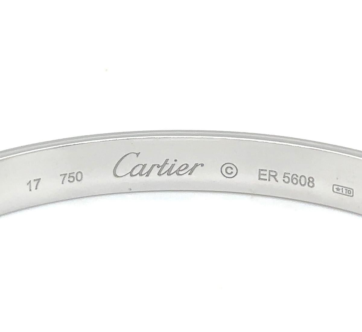 Modern Cartier 18ct White Gold Love Bangle For Sale