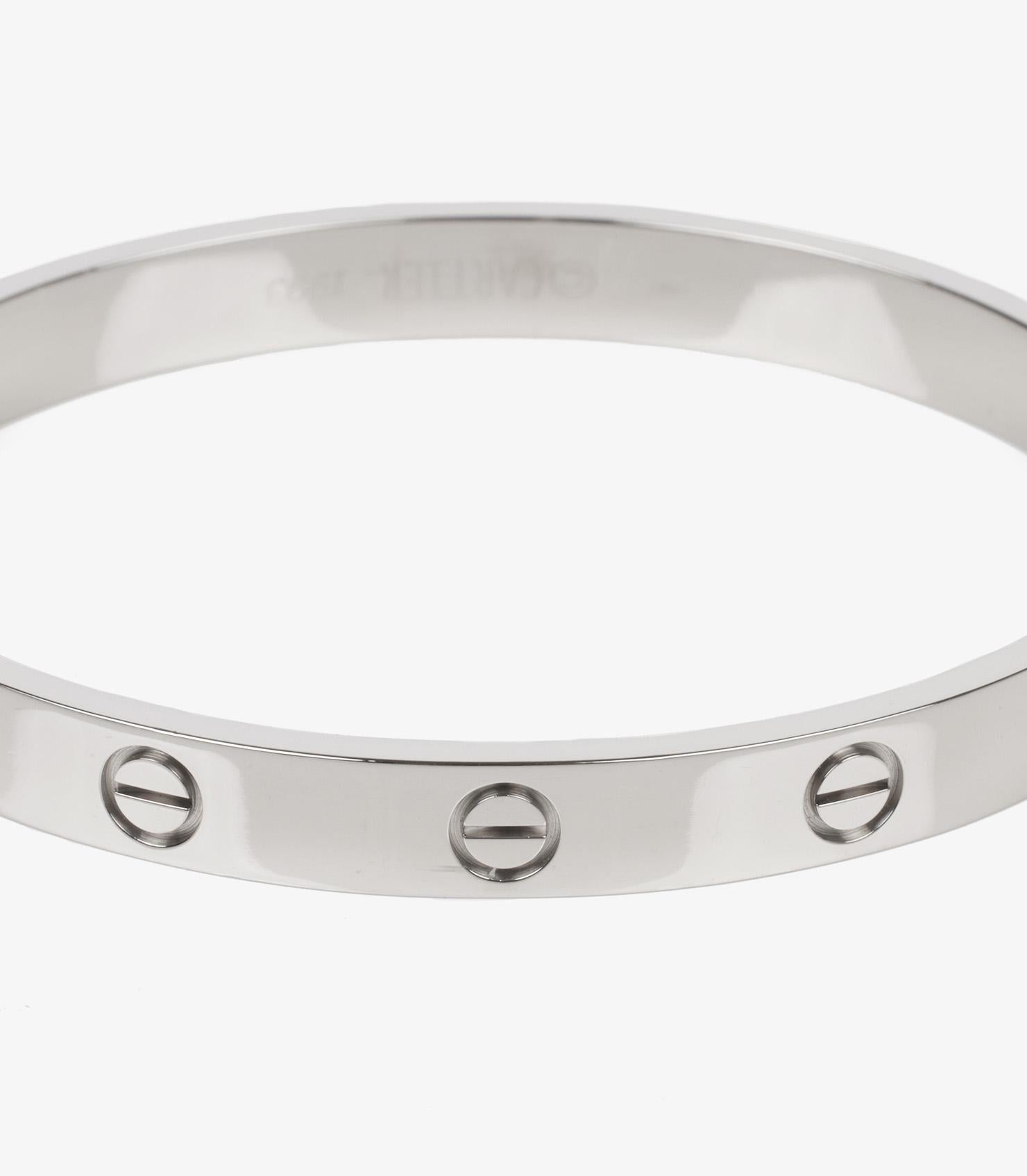Cartier 18ct White Gold Love Bangle In Excellent Condition In Bishop's Stortford, Hertfordshire