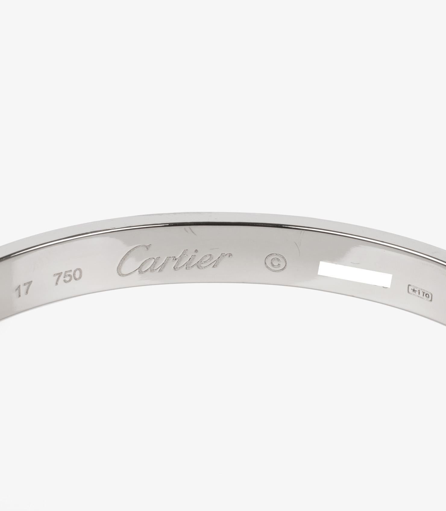 Cartier 18ct White Gold Love Bangle In Excellent Condition For Sale In Bishop's Stortford, Hertfordshire