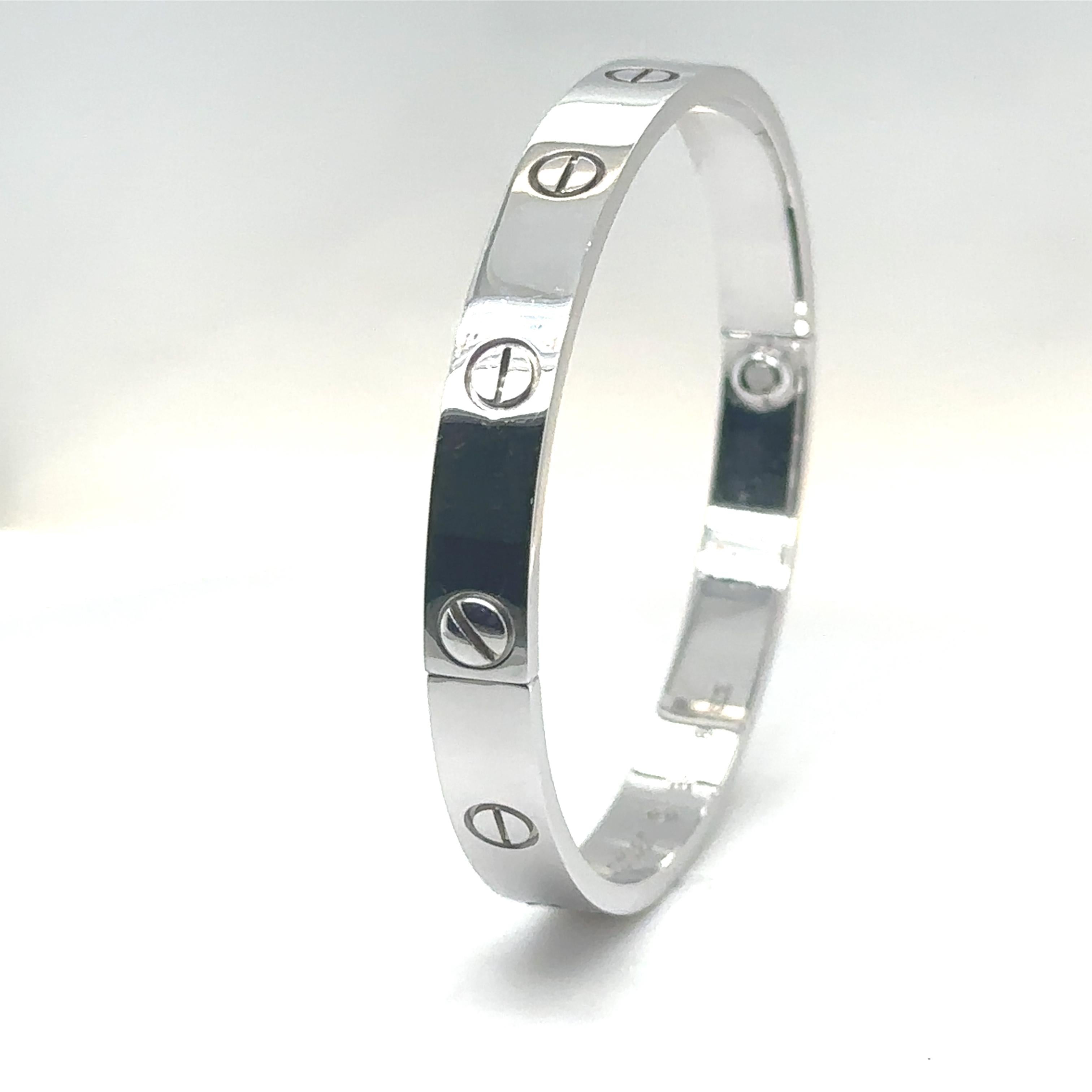 Cartier 18ct White Gold Love Bangle In Good Condition For Sale In Armadale, Victoria