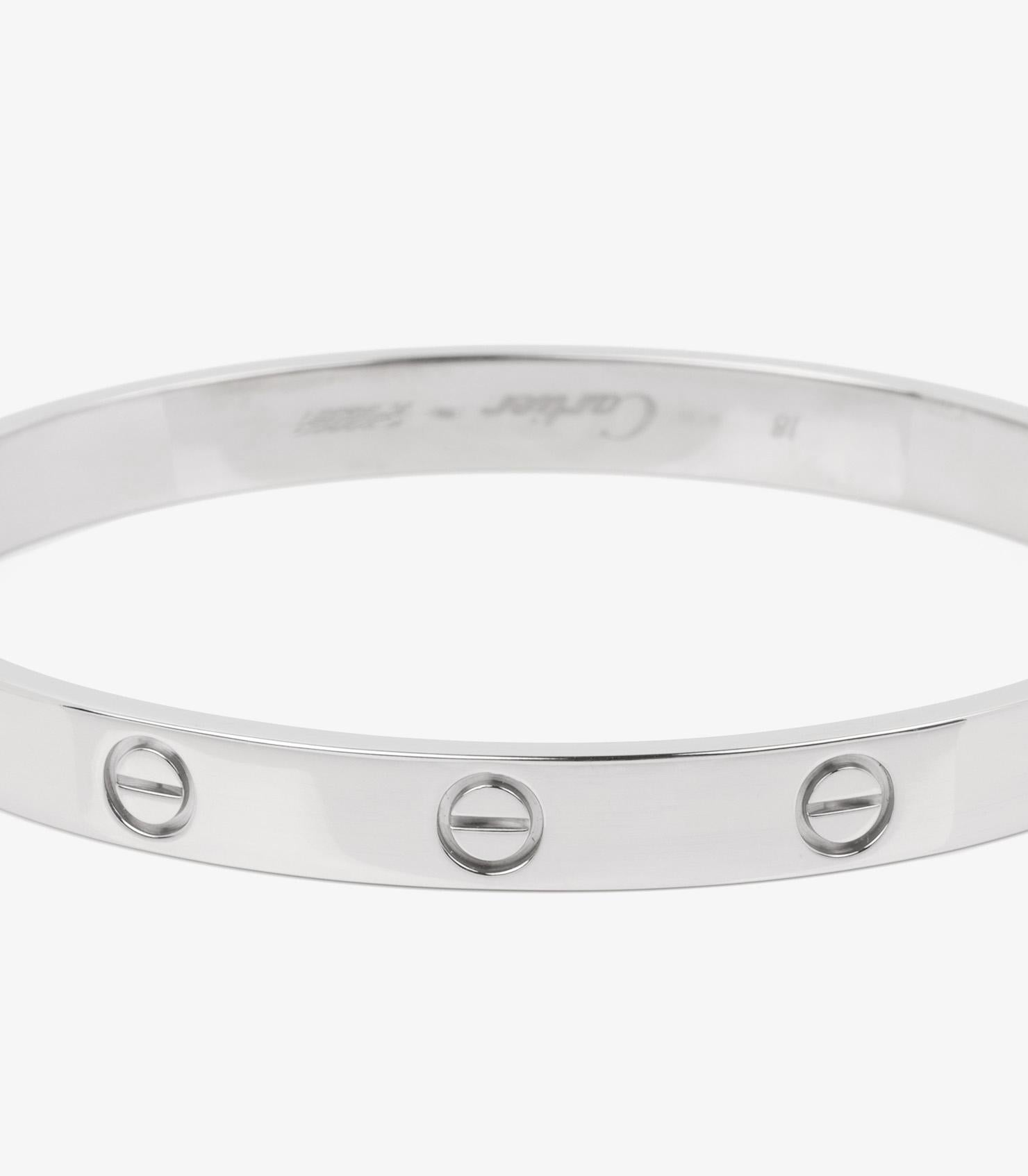 Women's or Men's Cartier 18ct White Gold Love Bangle For Sale
