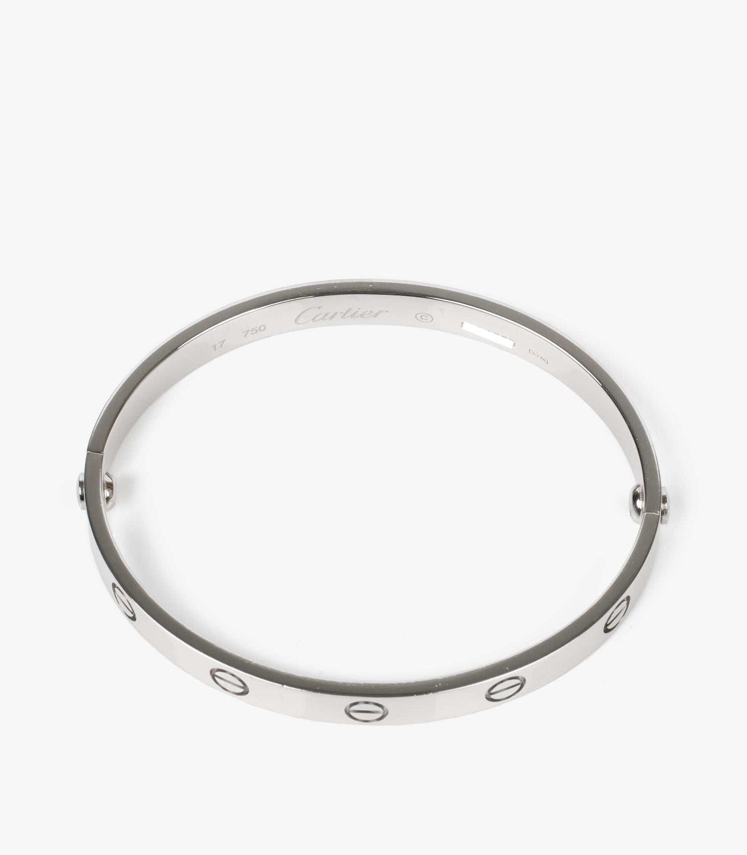 Women's or Men's Cartier 18ct White Gold Love Bangle For Sale