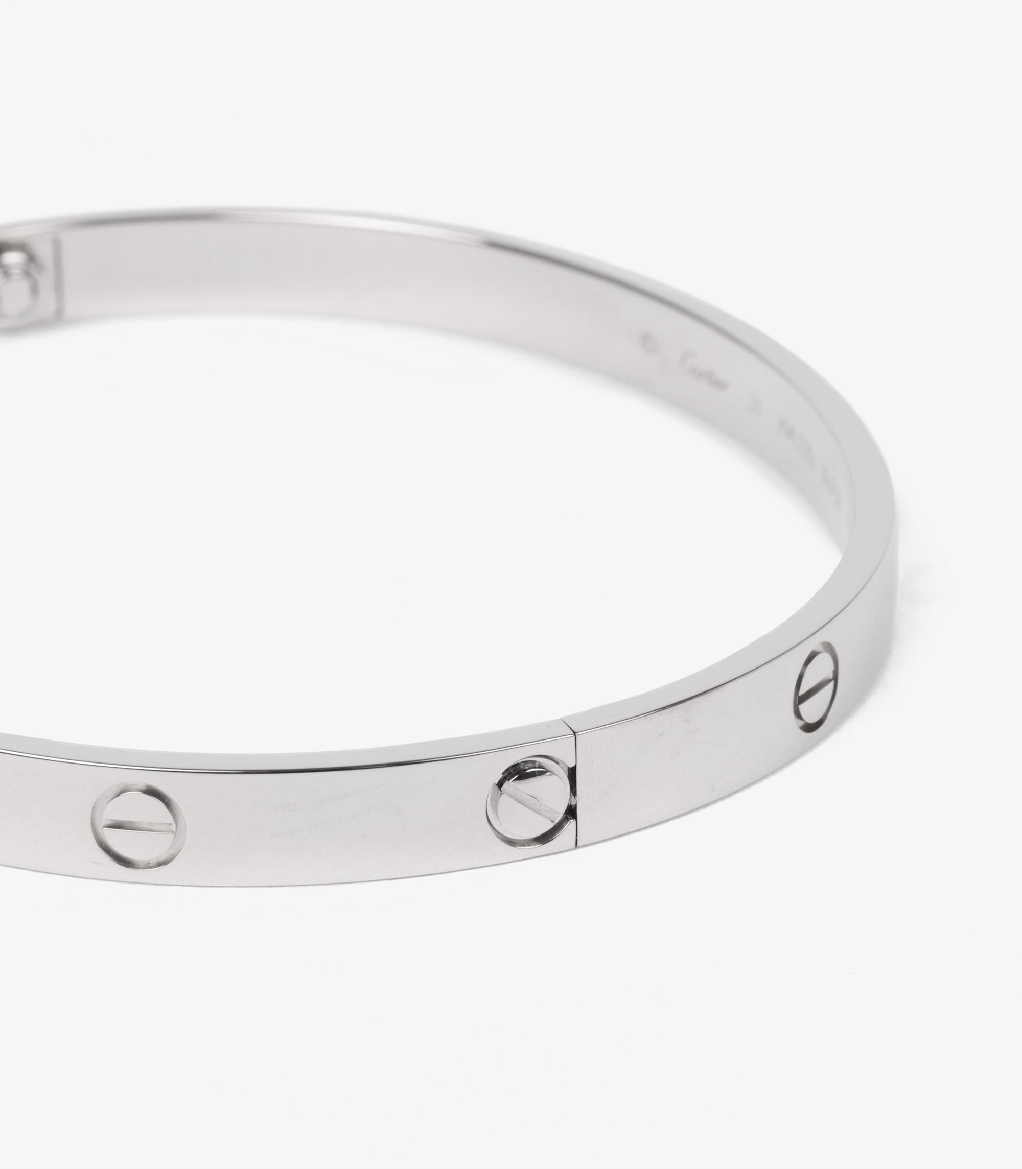 Cartier 18ct White Gold Love Bangle For Sale 1