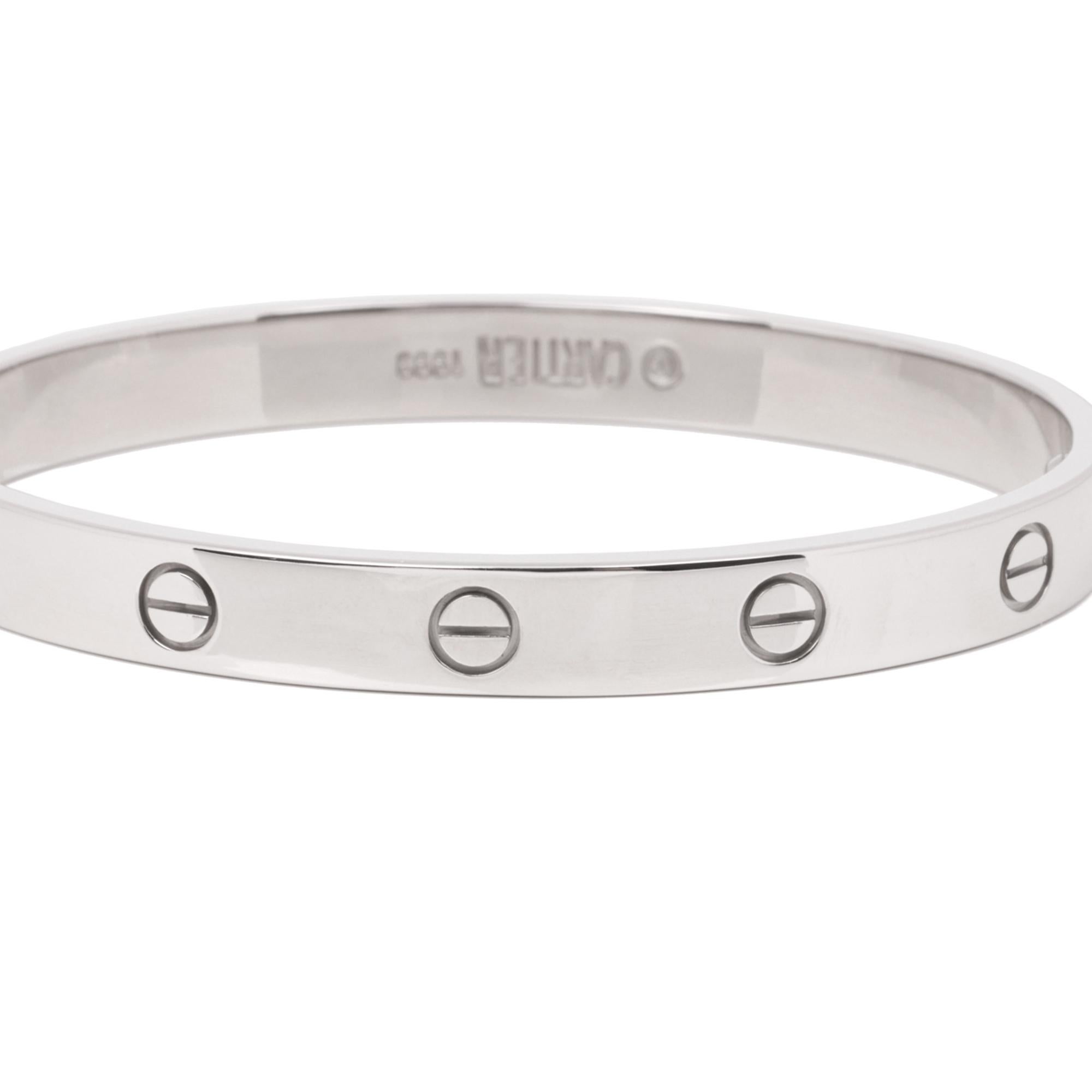 da uomo o donna Cartier 18ct White Gold Love Bangle in vendita