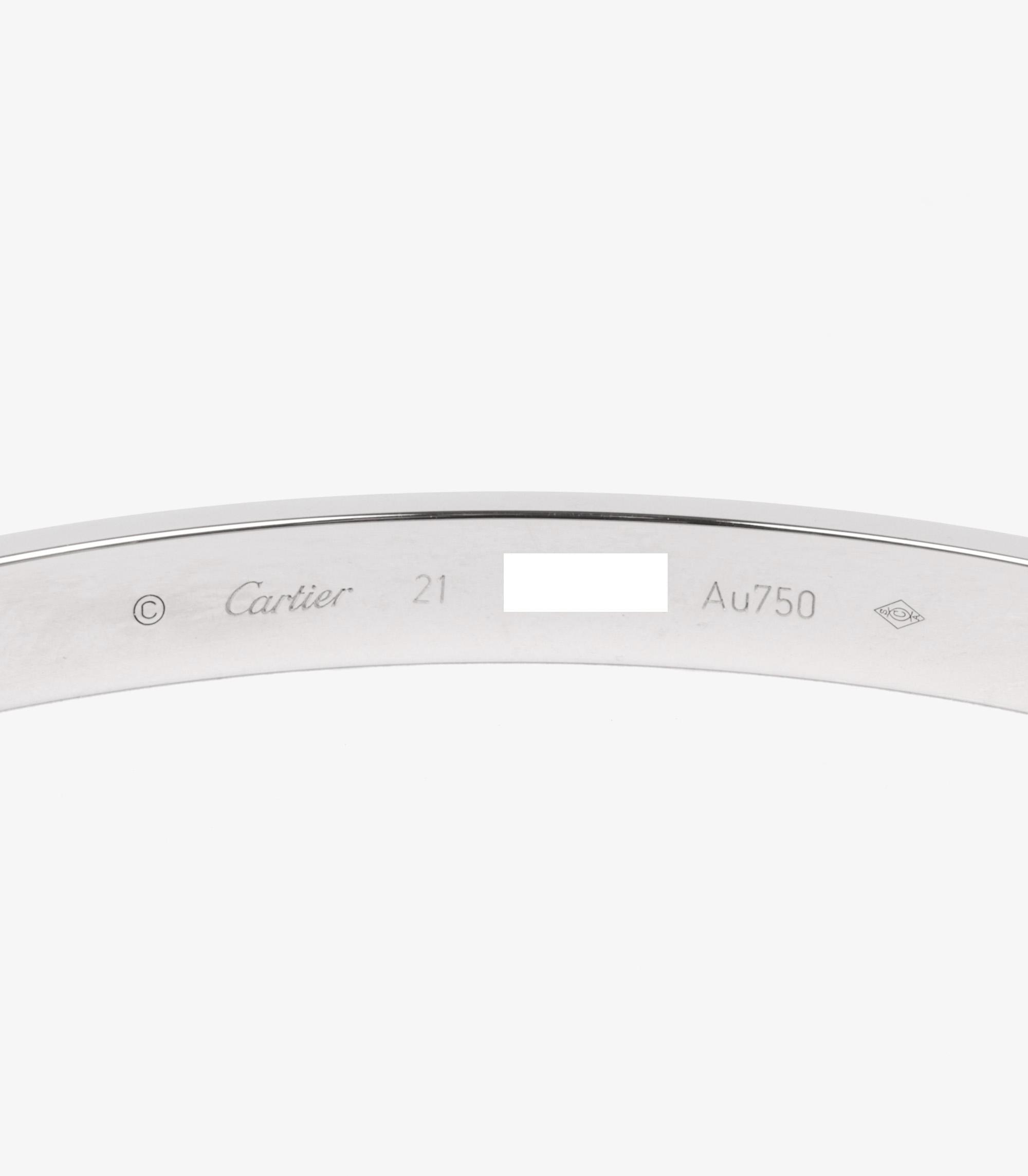 Cartier 18ct White Gold Love Bangle For Sale 2