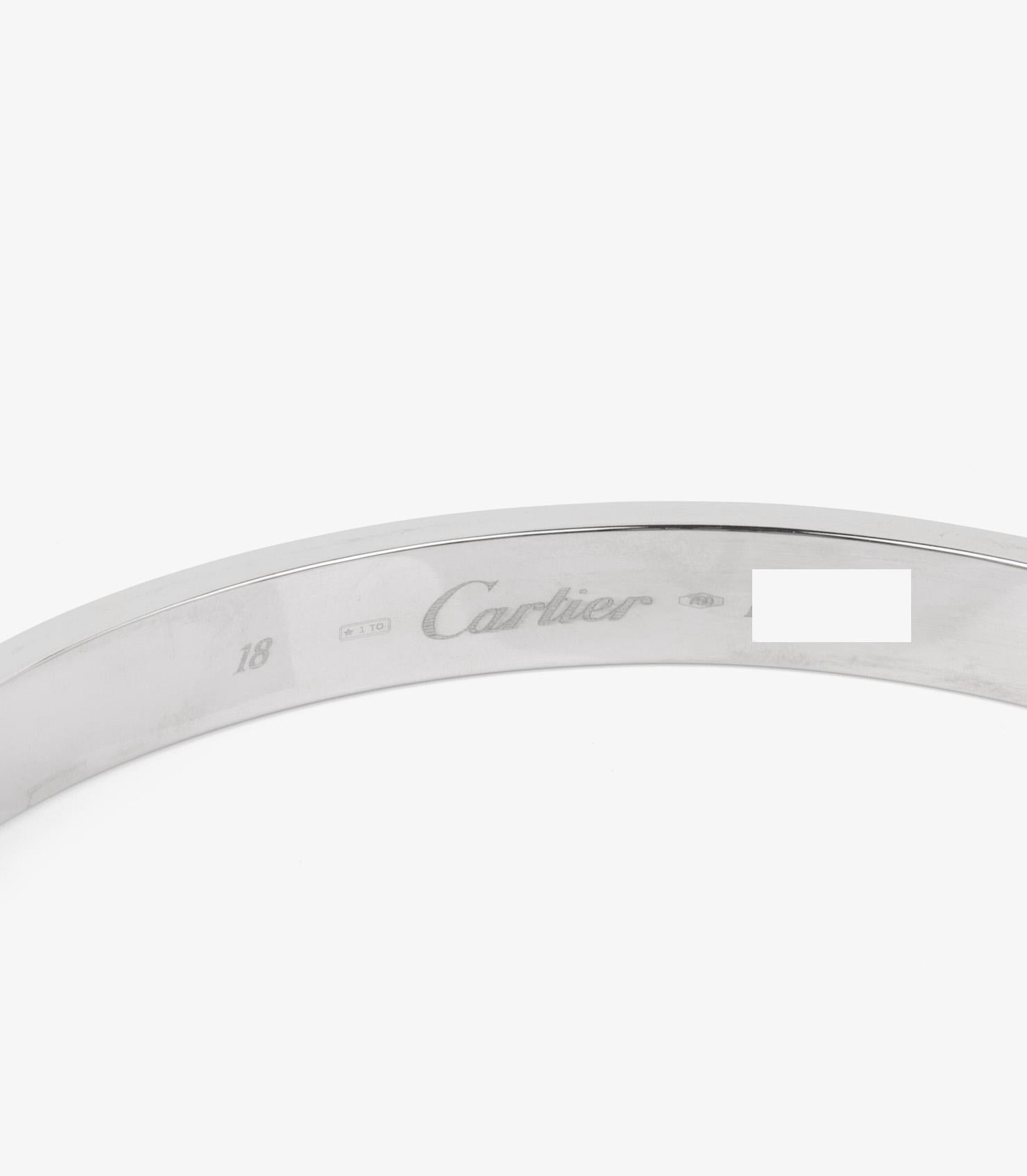 Cartier 18ct White Gold Love Bangle For Sale 2