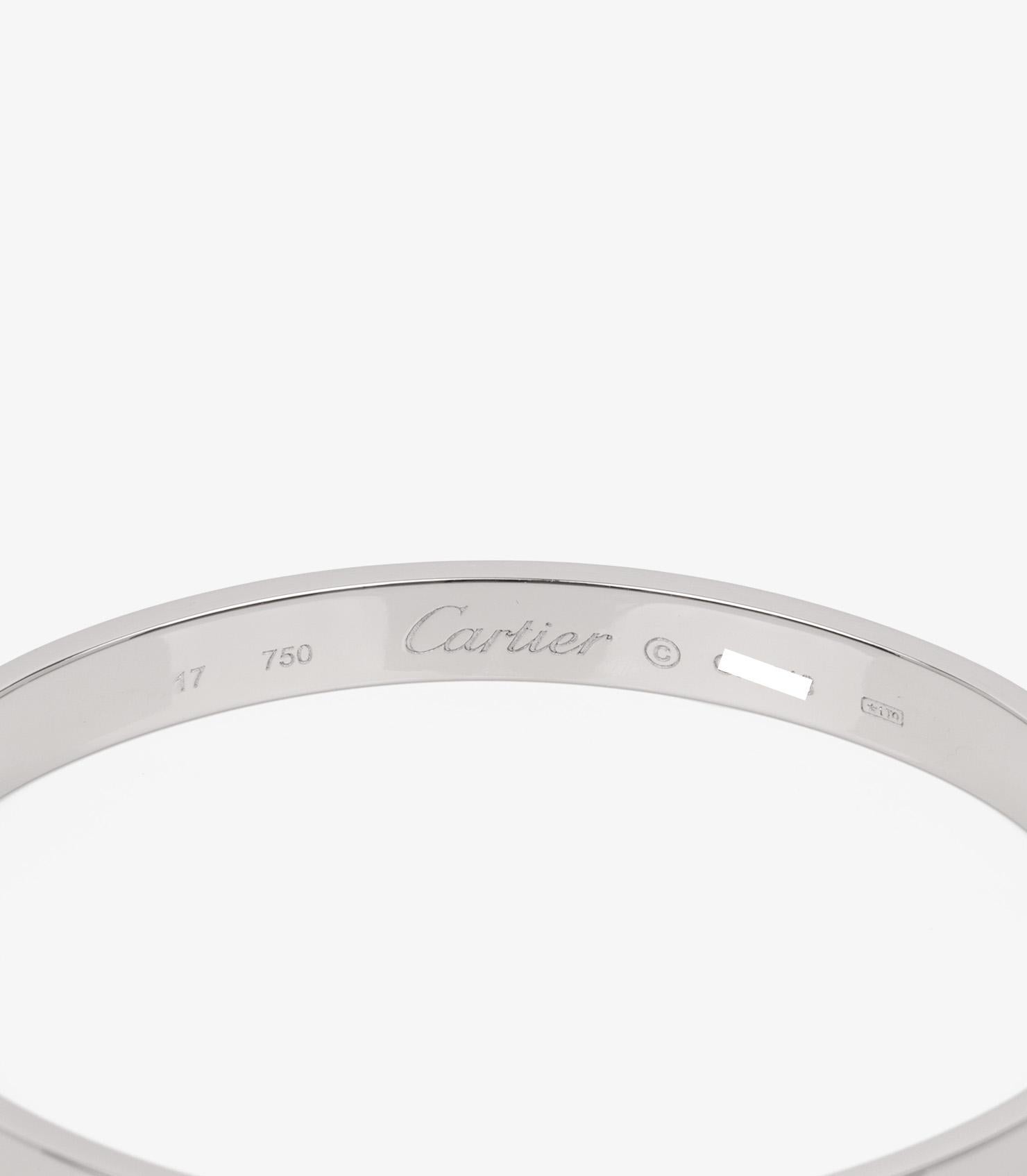 Cartier 18ct White Gold Love Bangle In Excellent Condition In Bishop's Stortford, Hertfordshire