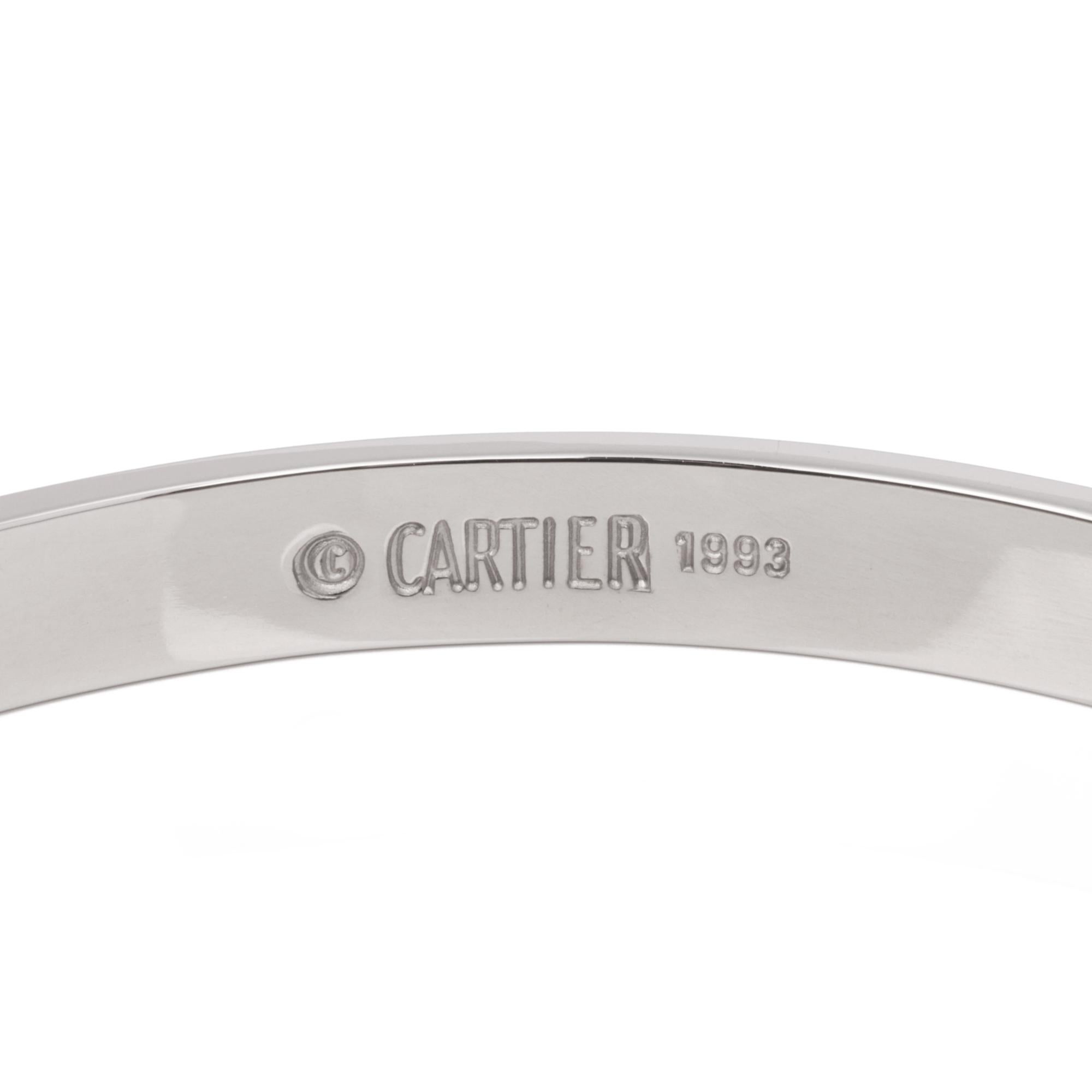 Cartier 18ct White Gold Love Bangle in vendita 1