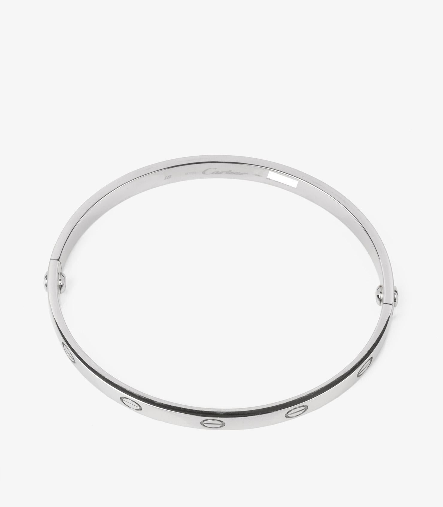 Cartier 18ct White Gold Love Bangle For Sale 3