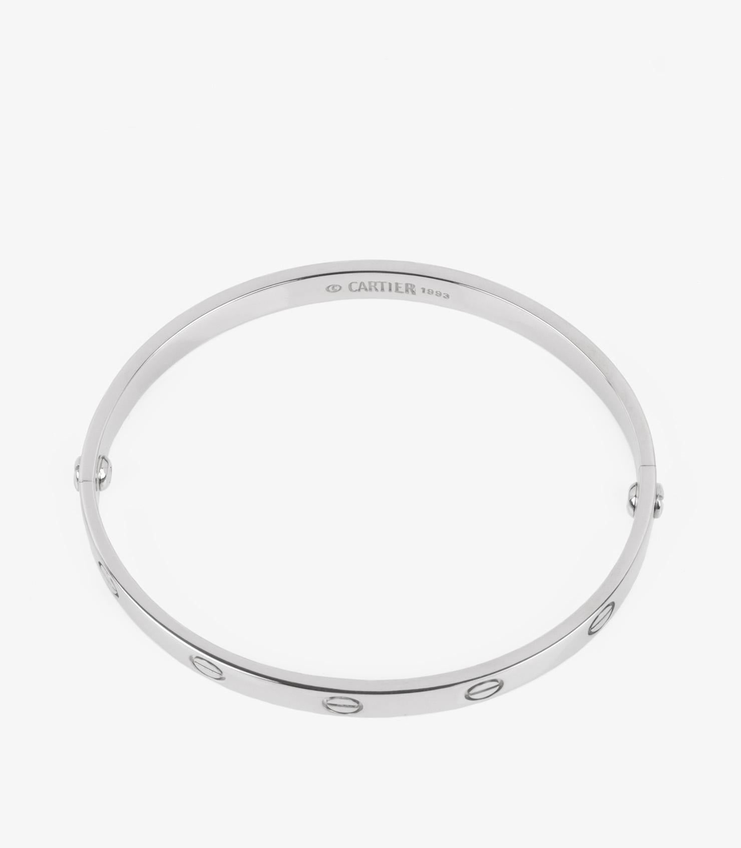 Cartier 18ct White Gold Love Bangle For Sale 3