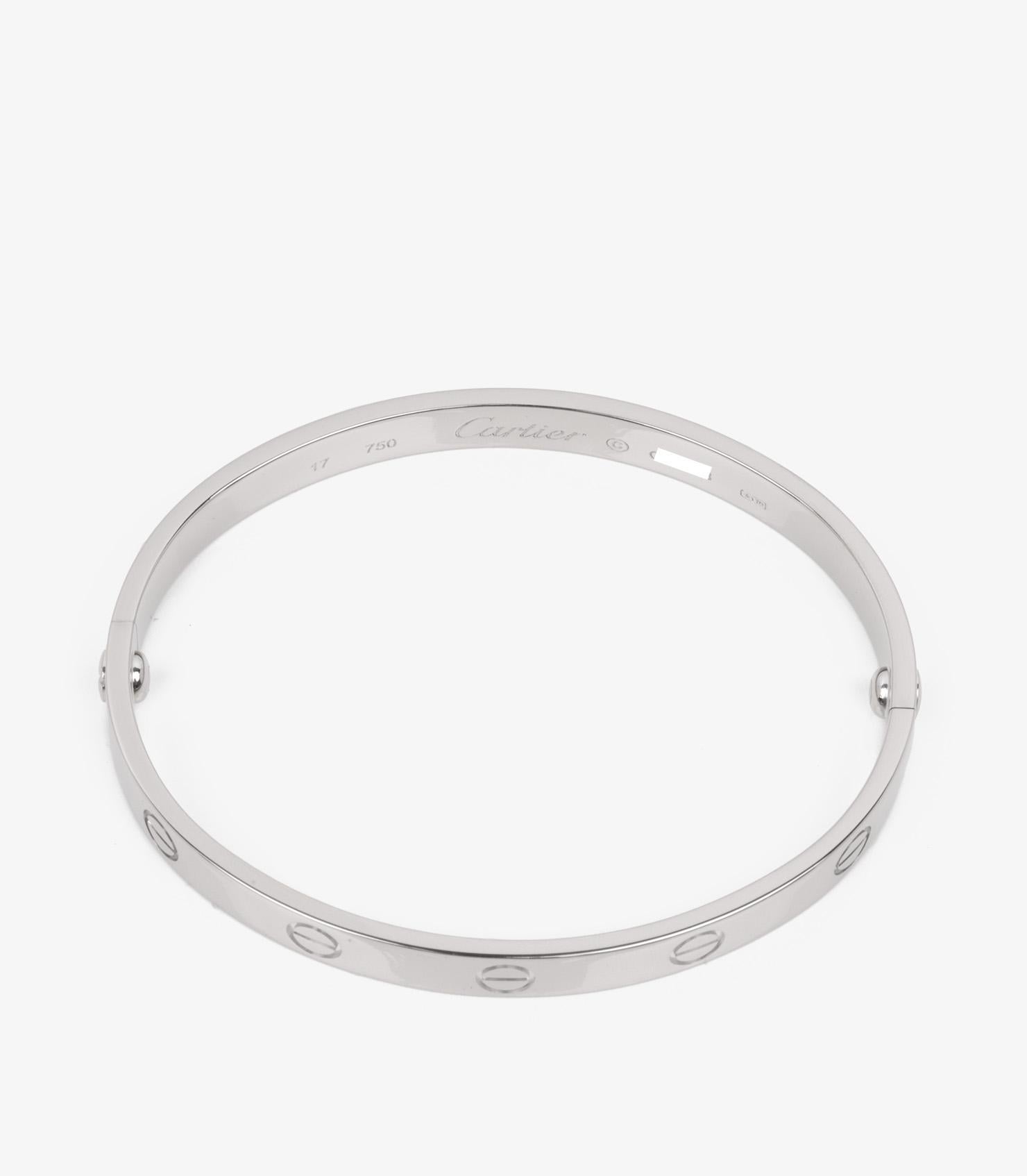Women's or Men's Cartier 18ct White Gold Love Bangle