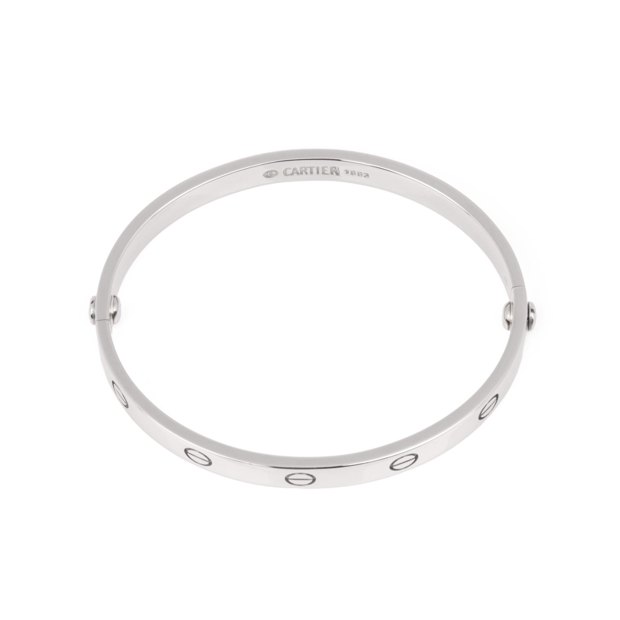 Cartier 18ct White Gold Love Bangle in vendita 2