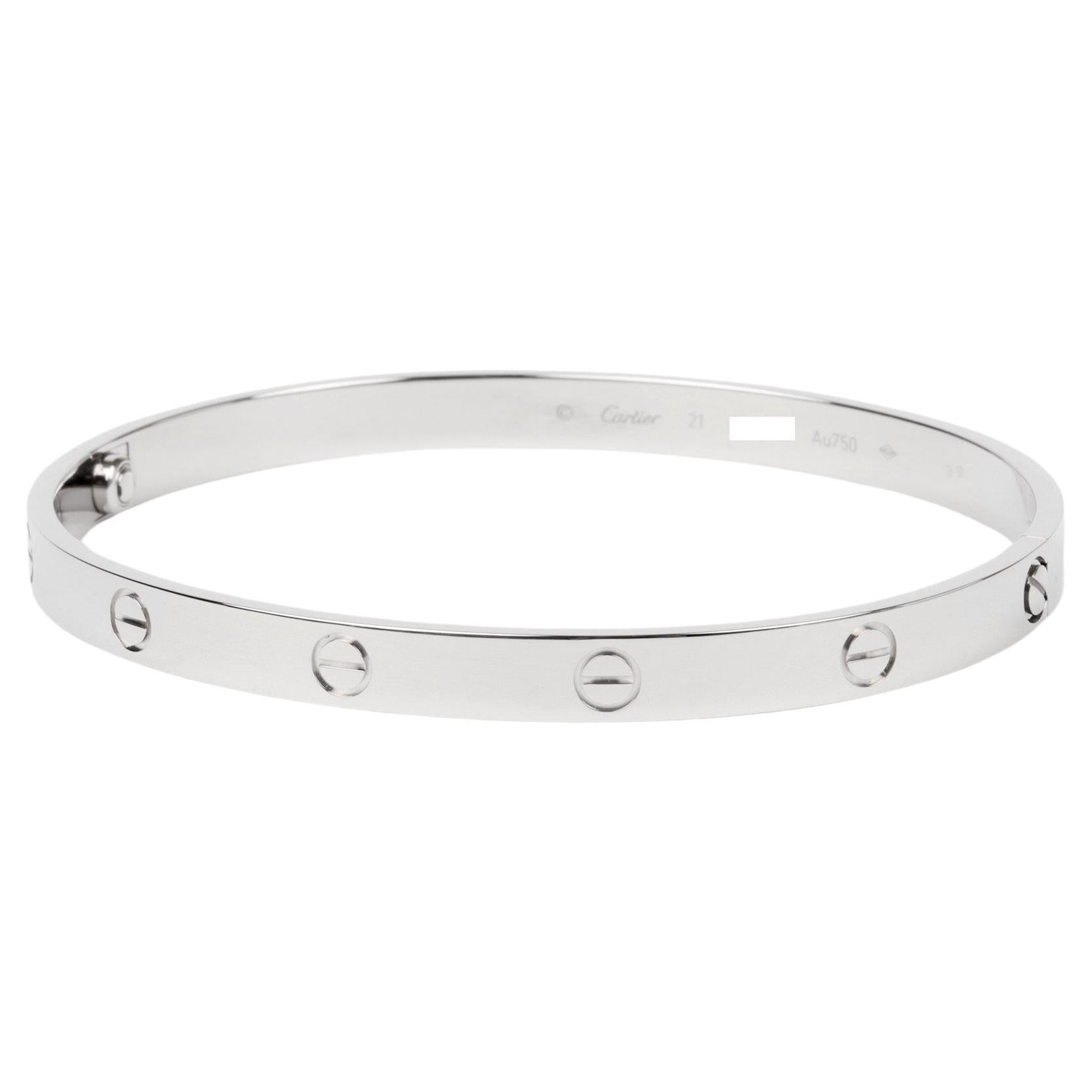 Cartier 18ct White Gold Love Bangle For Sale