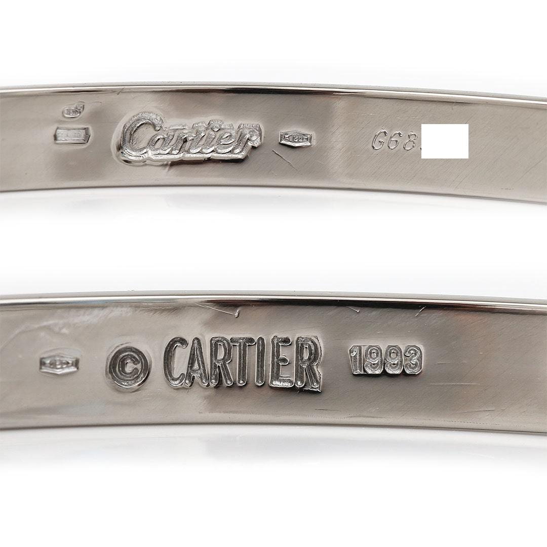 Cartier 18 Carat White Gold Love Bracelet with Box and Papers In Good Condition In Lancashire, Oldham