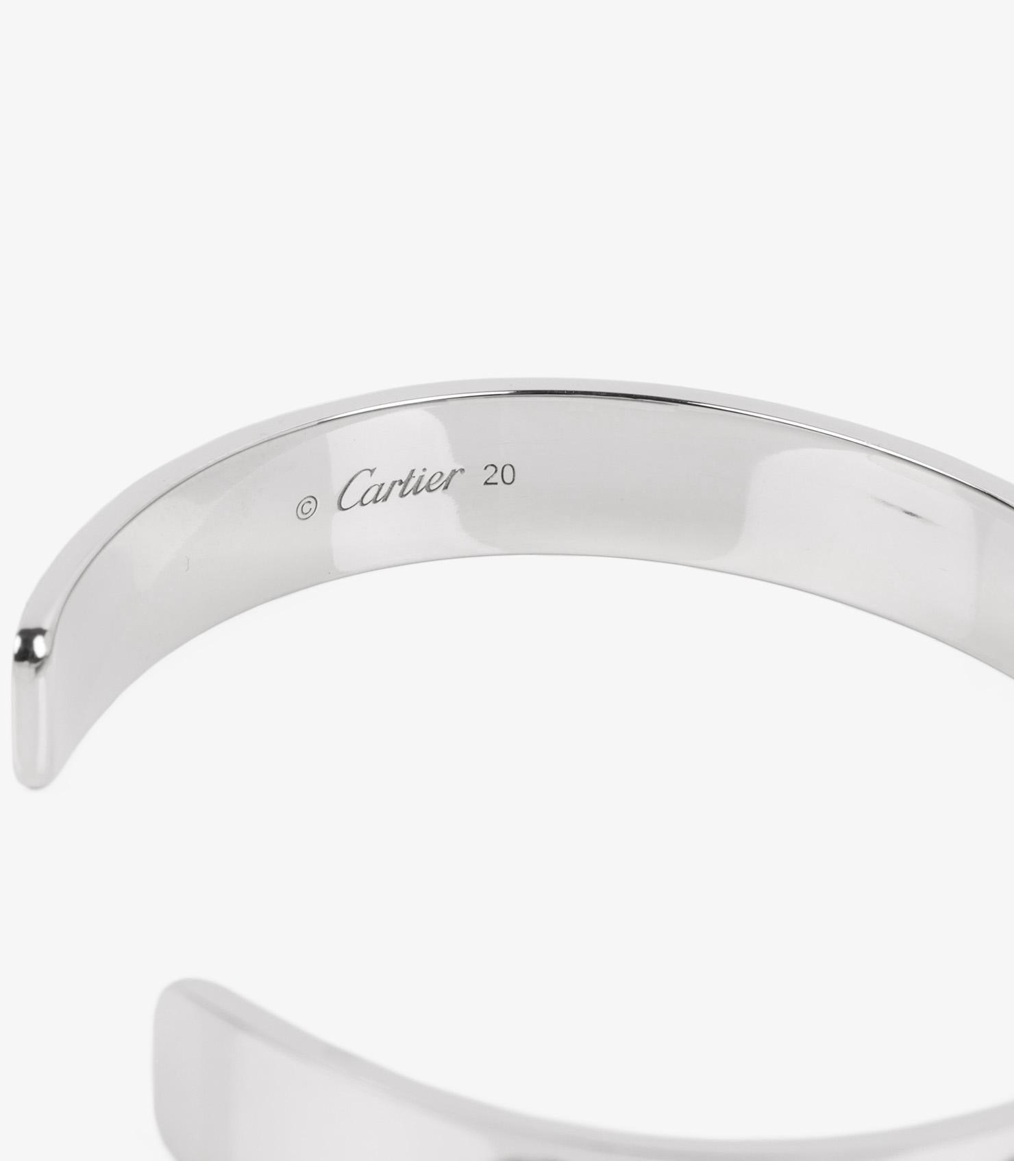 Cartier 18ct White Gold Love LM Cuff Bangle For Sale 1