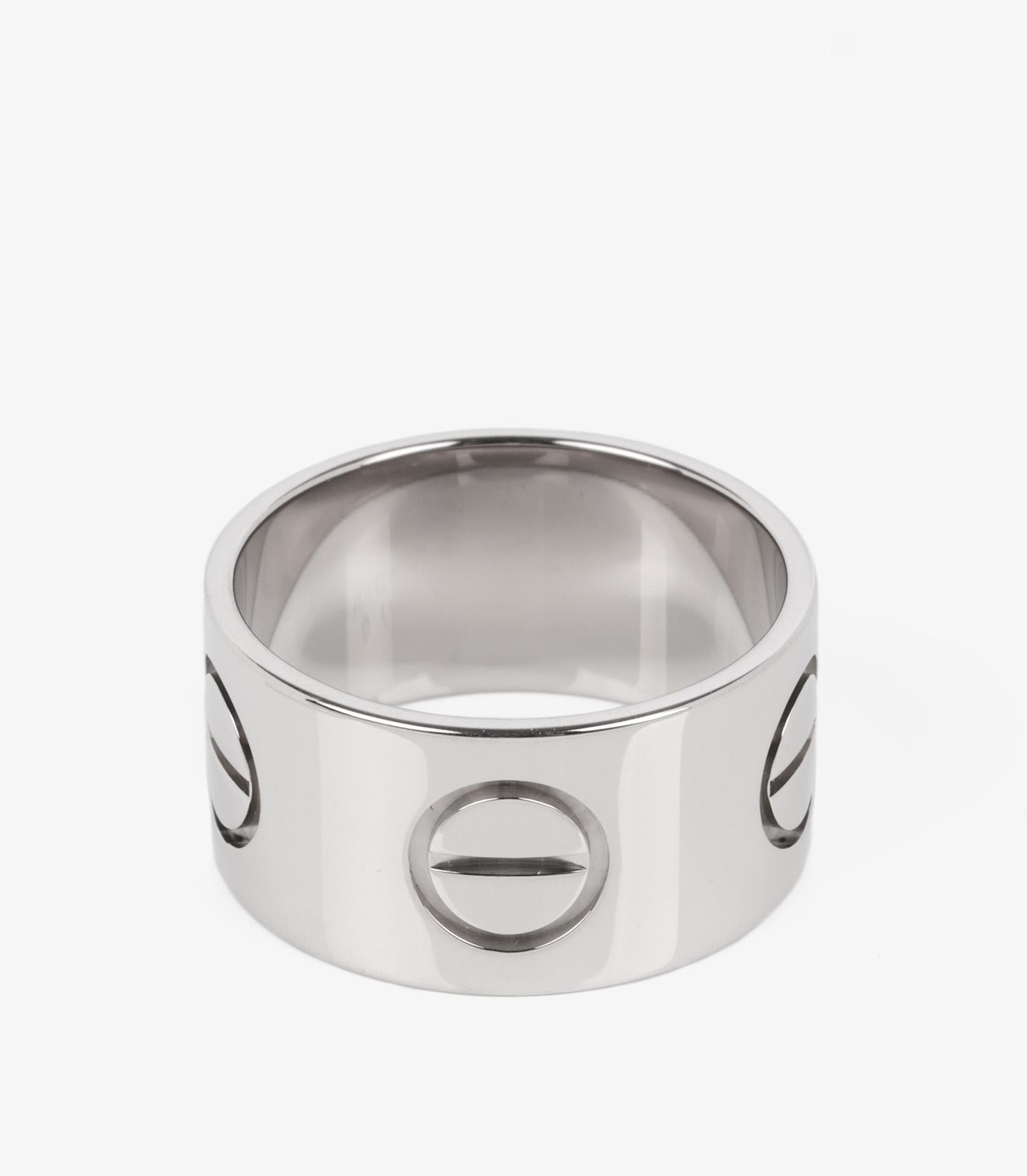 Cartier 18ct White Gold Love LM Ring In Excellent Condition For Sale In Bishop's Stortford, Hertfordshire