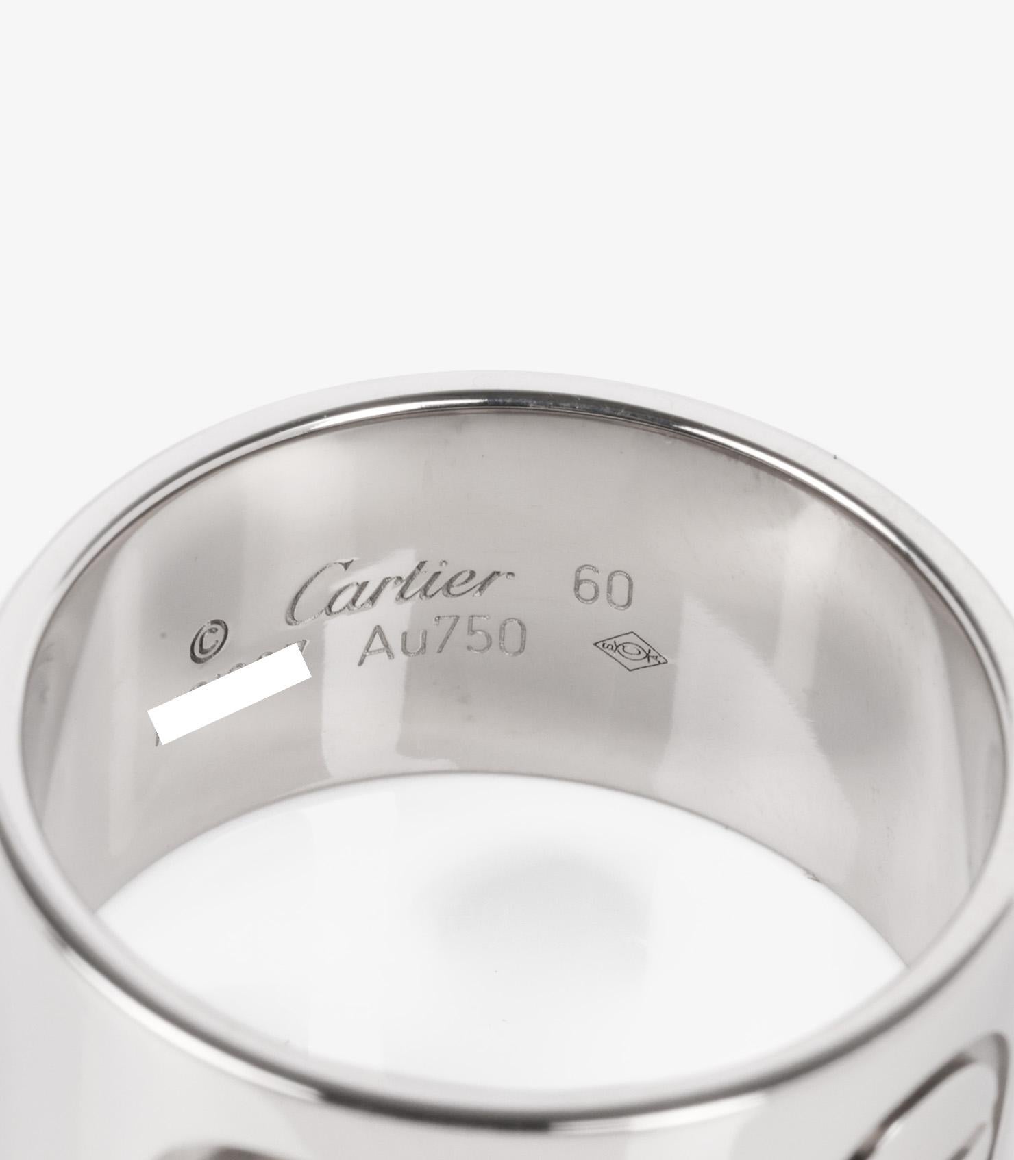 Women's or Men's Cartier 18ct White Gold Love LM Ring For Sale