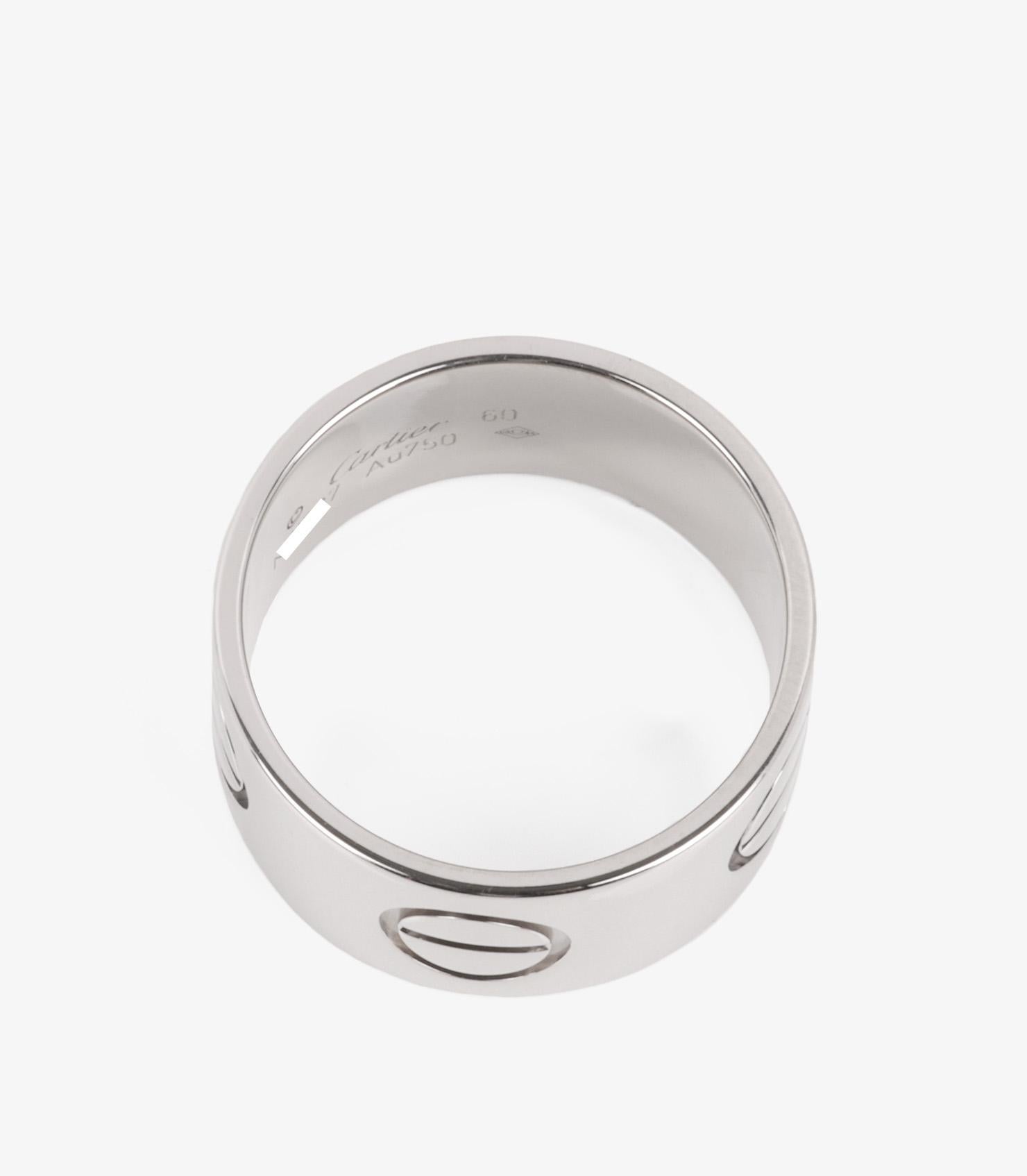 Cartier 18ct White Gold Love LM Ring For Sale 1