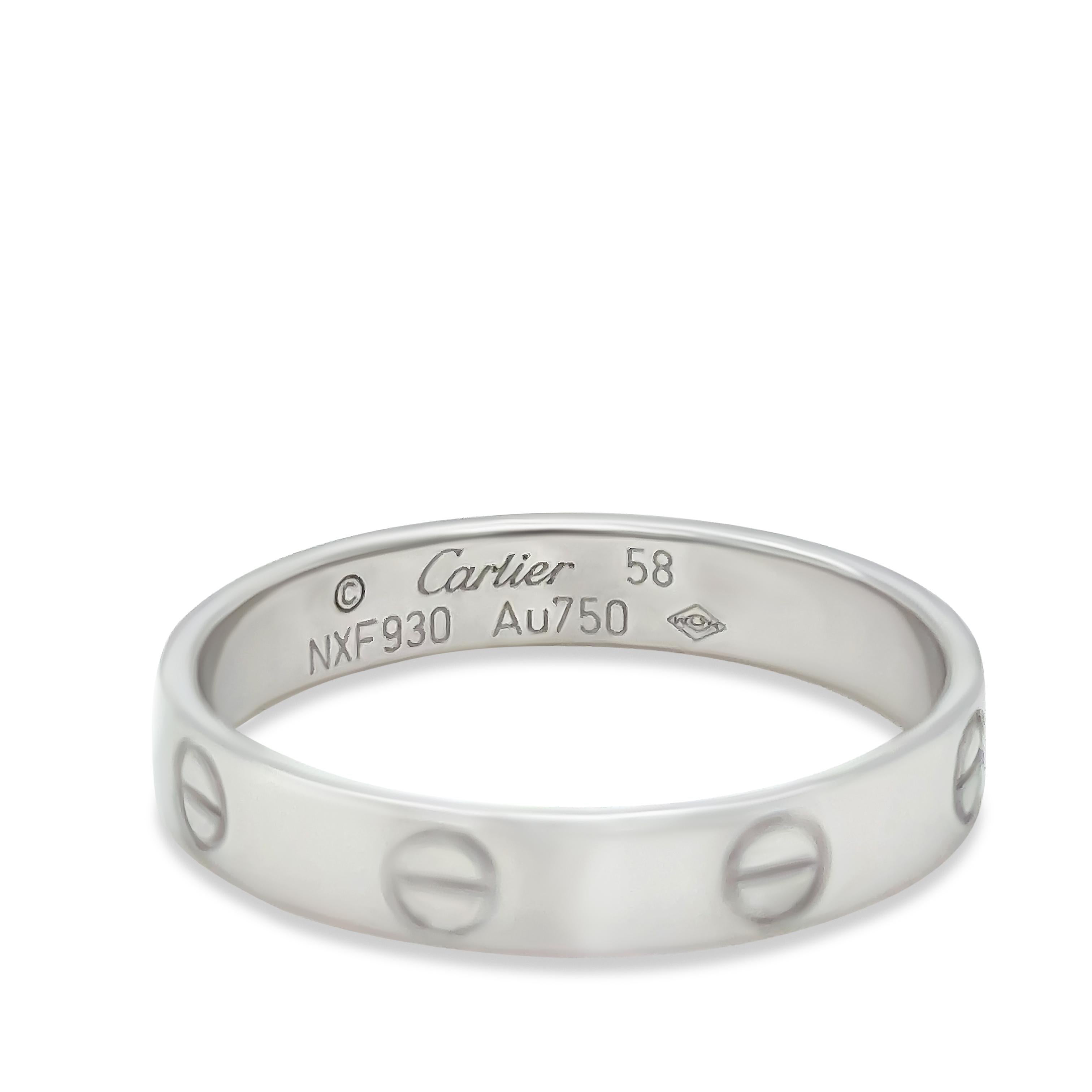 De las mujeres Cartier Anillo Amor Oro Blanco 18ct 3.6g