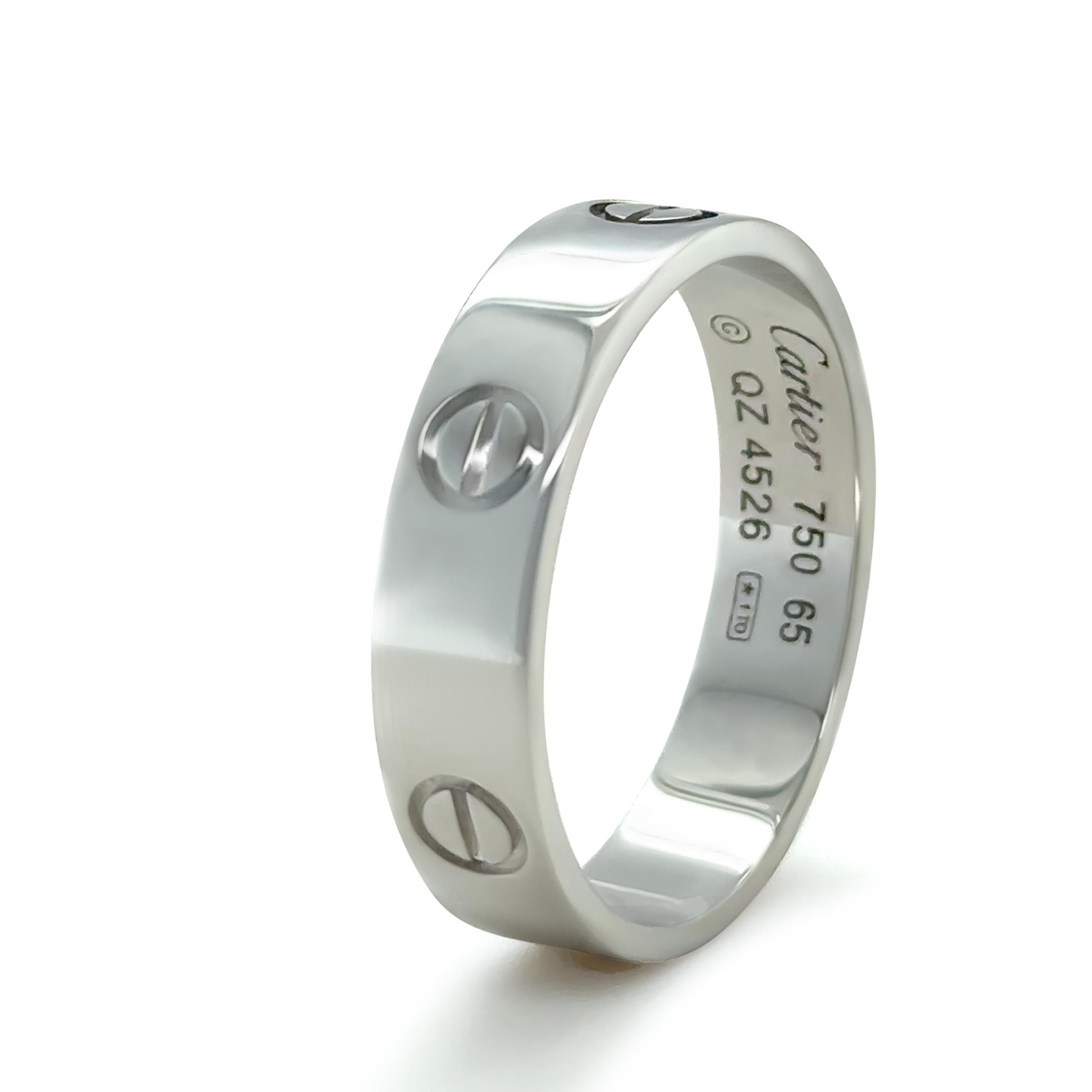 Cartier Anello dell'Amore in oro bianco 18ct 7,36g In condizioni ottime in vendita a SYDNEY, NSW