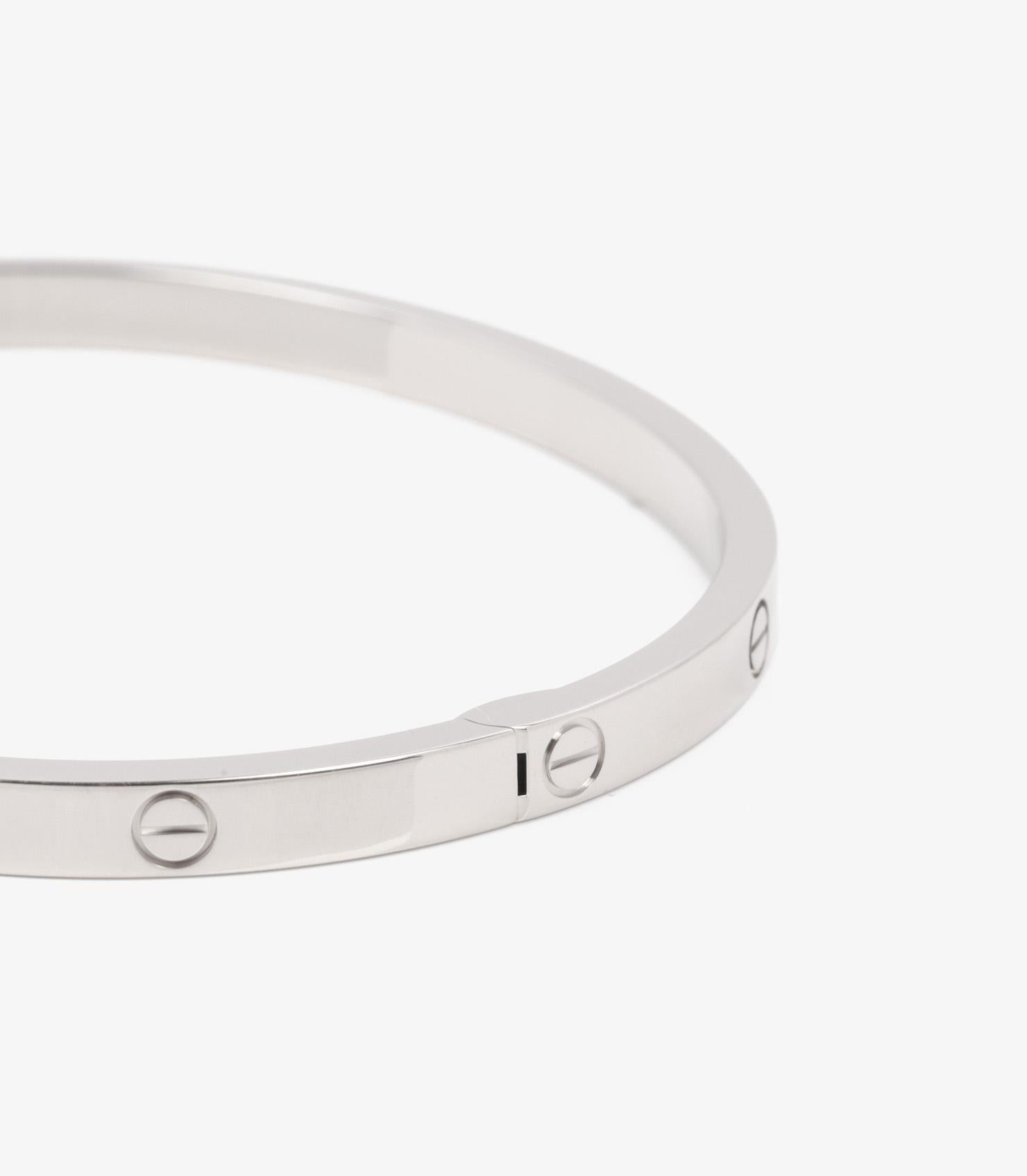 Cartier 18ct White Gold Love SM Bangle In Excellent Condition For Sale In Bishop's Stortford, Hertfordshire